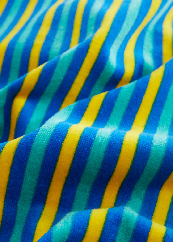 Multi-coloured striped beach towel — Green