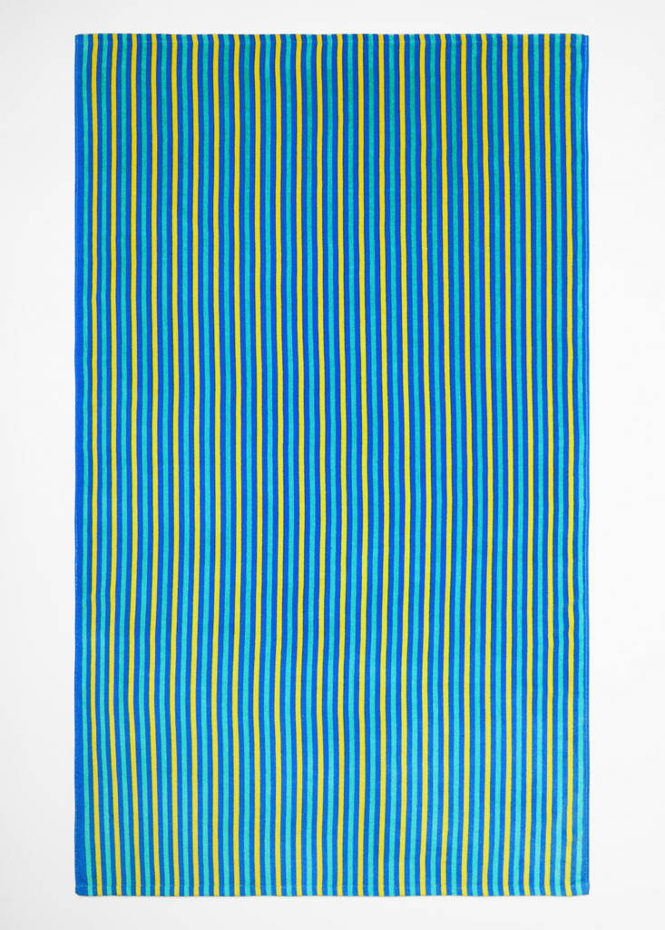 Multi-coloured striped beach towel — Green