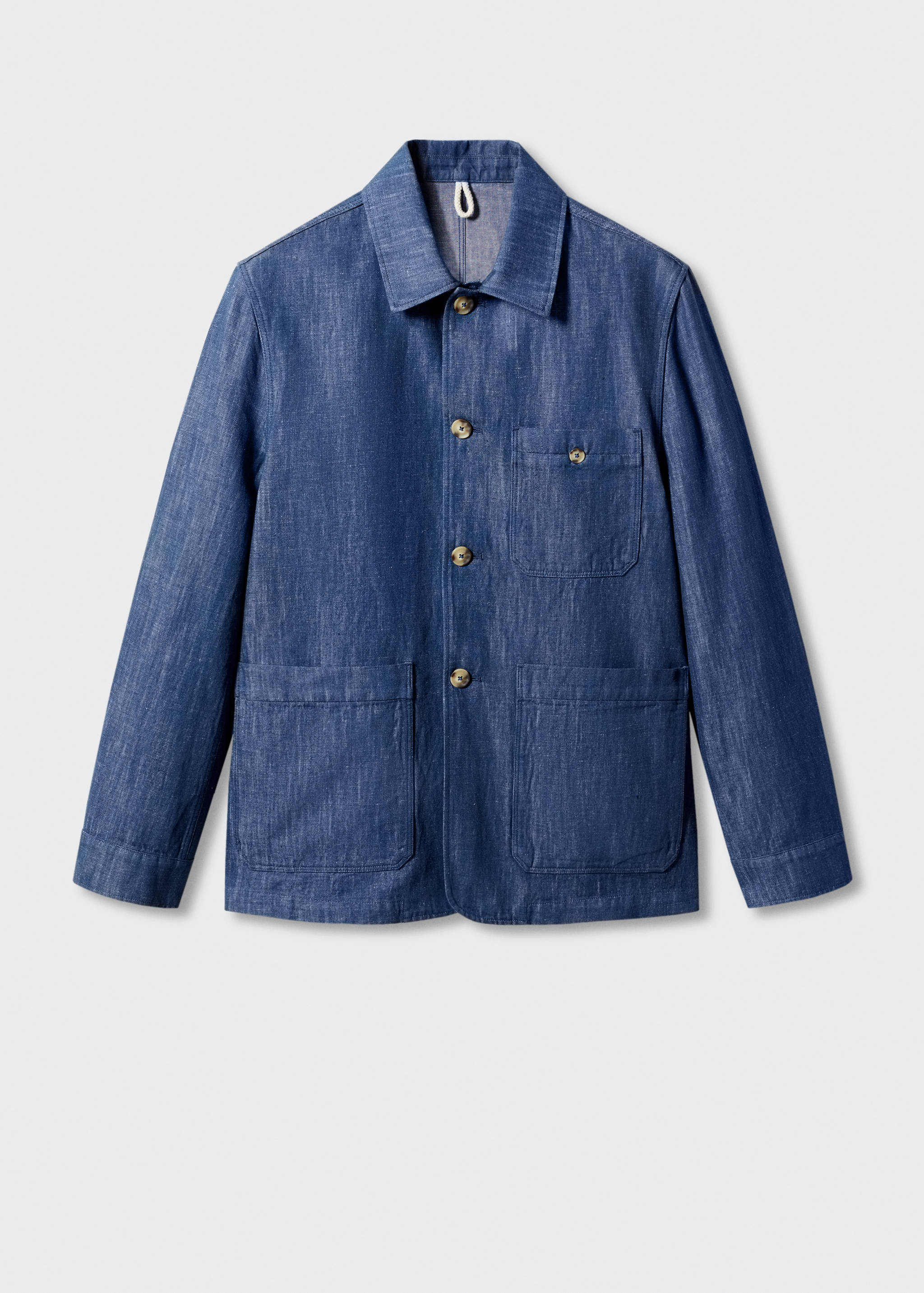 Куртка с карманами хлопок и лен - Изделие без модели