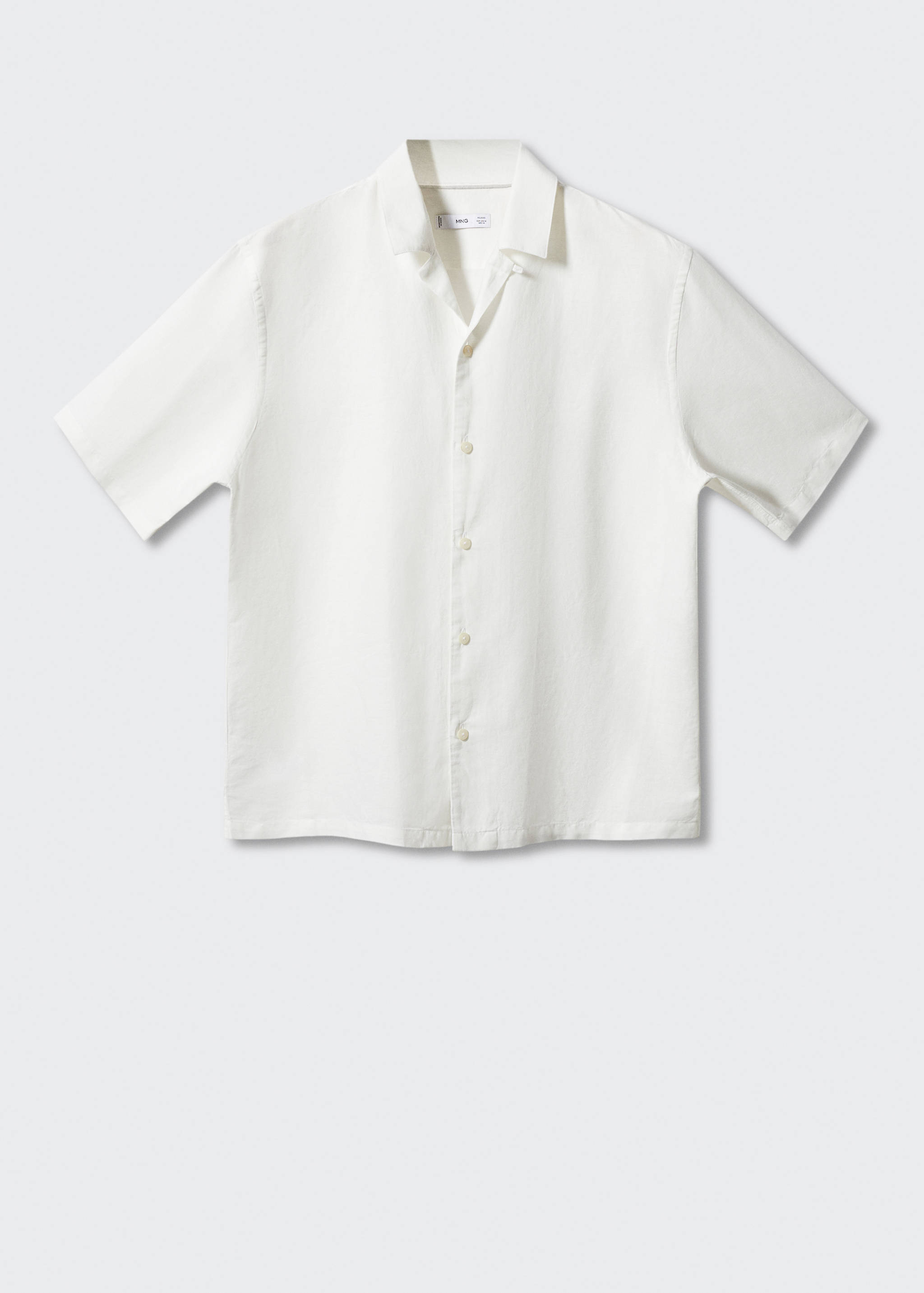Cotton-linen bowling-collar shirt - Article without model