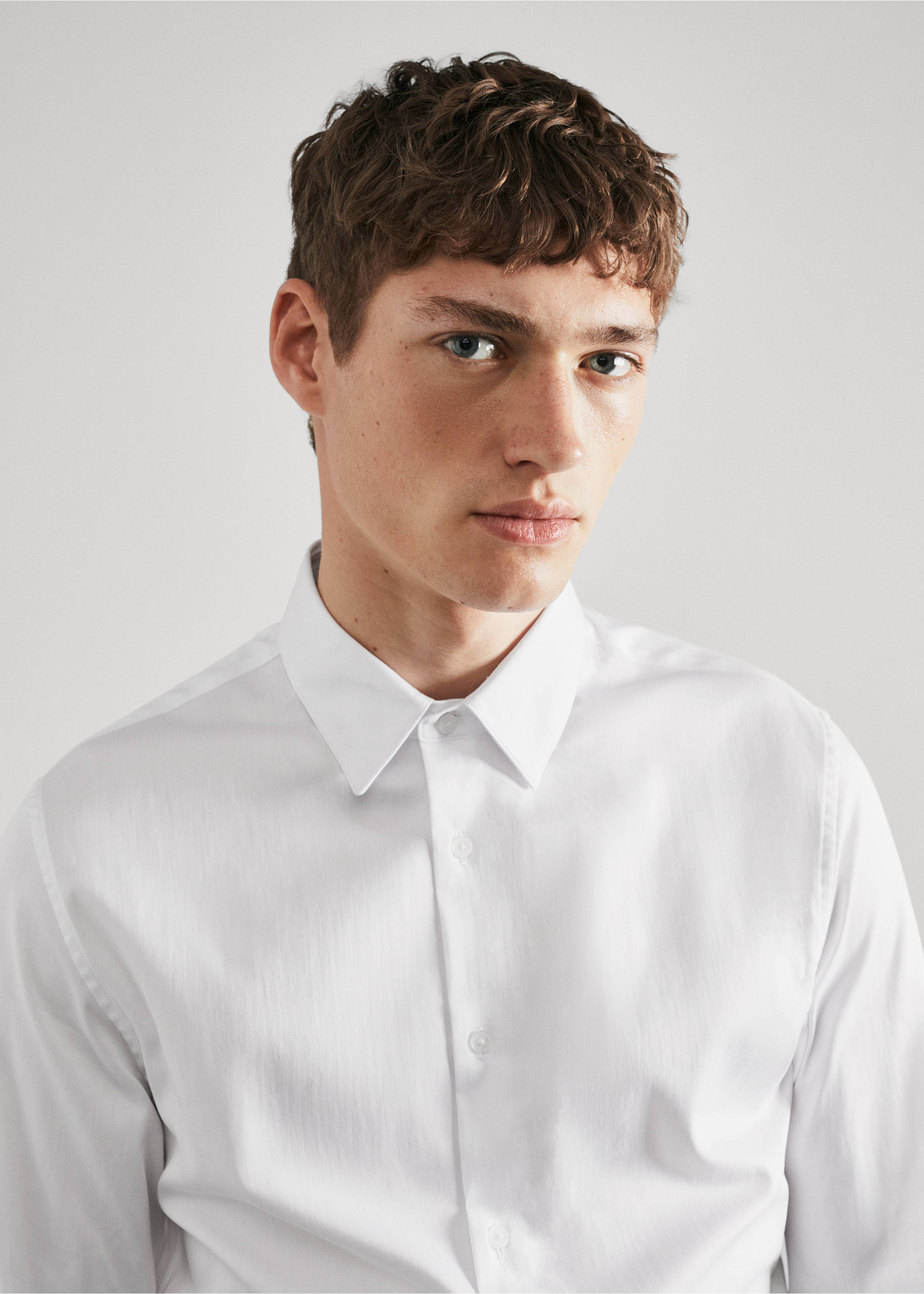 Костюмная рубашка super slim fit из поплина - Деталь изделия 1, Белый. Ref: 57020655-00.