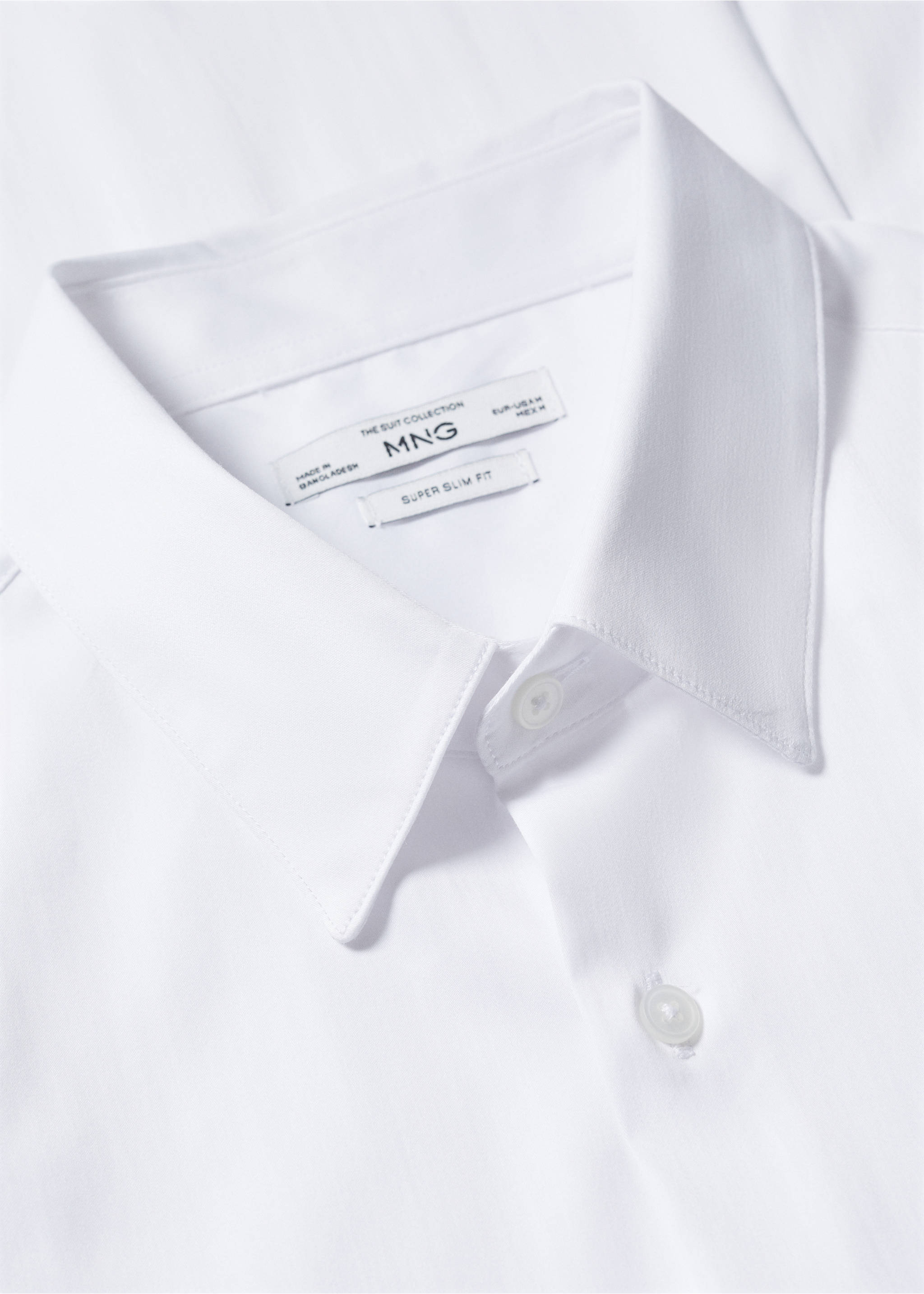 Костюмная рубашка super slim fit из поплина - Деталь изделия 8, Белый. Ref: 57020655-00.