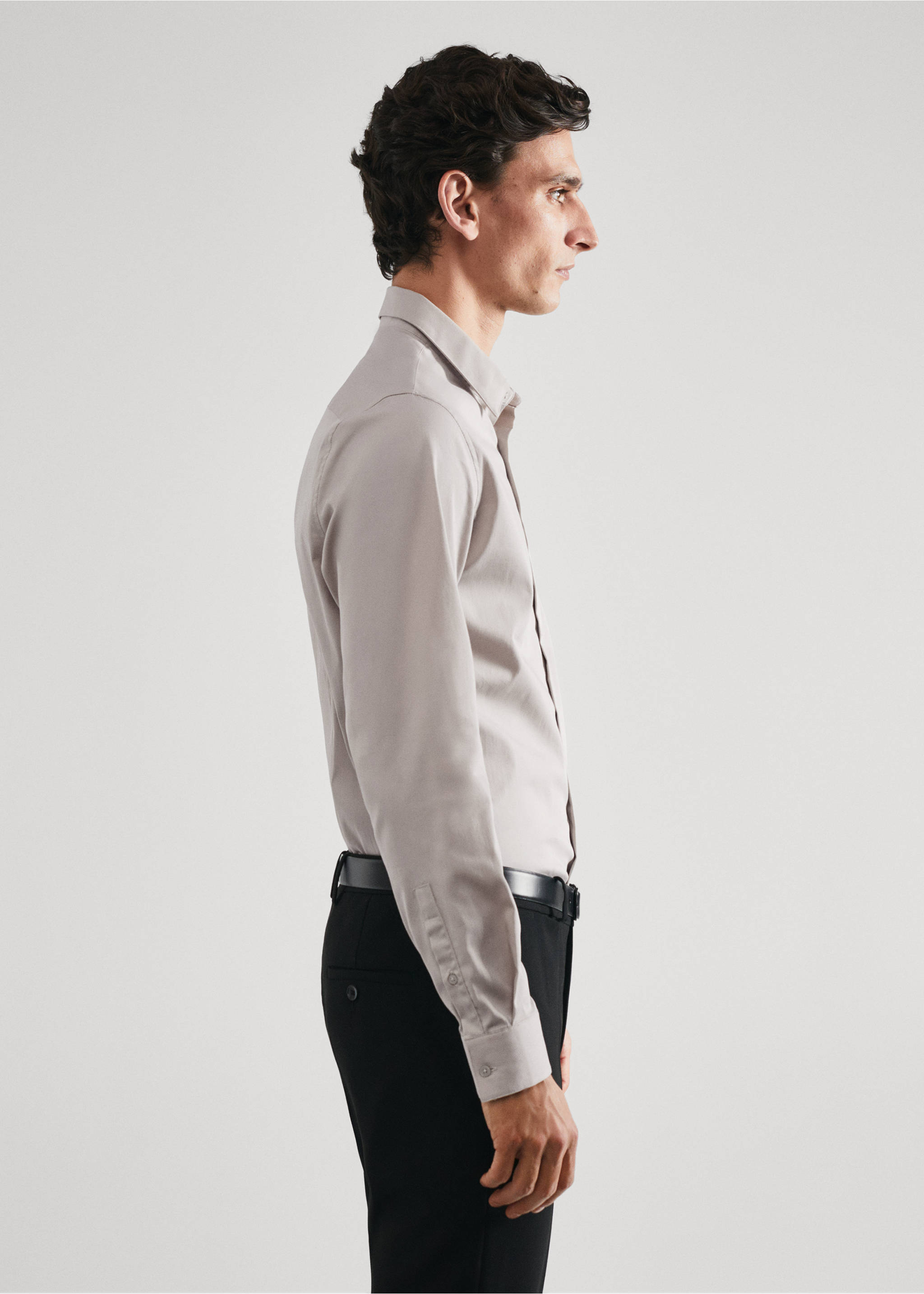 Костюмная рубашка super slim fit из поплина - Деталь изделия 2, Бежевый. Ref: 57020655-00.