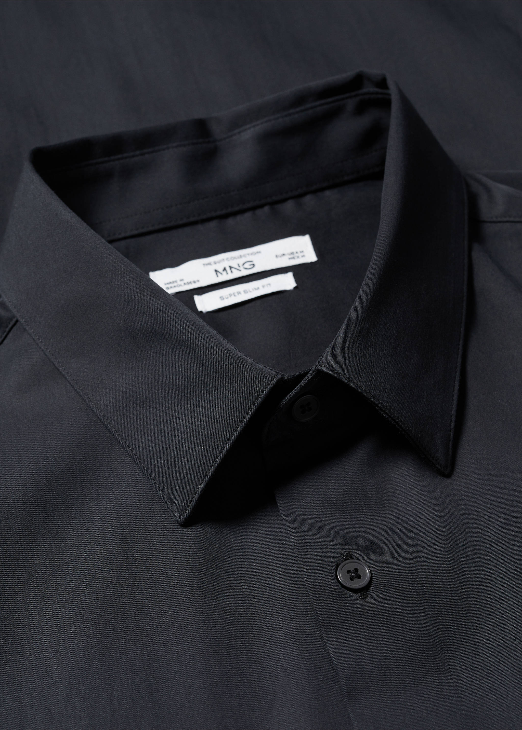 Костюмная рубашка super slim fit из поплина - Деталь изделия 8, Черный. Ref: 57020655-00.