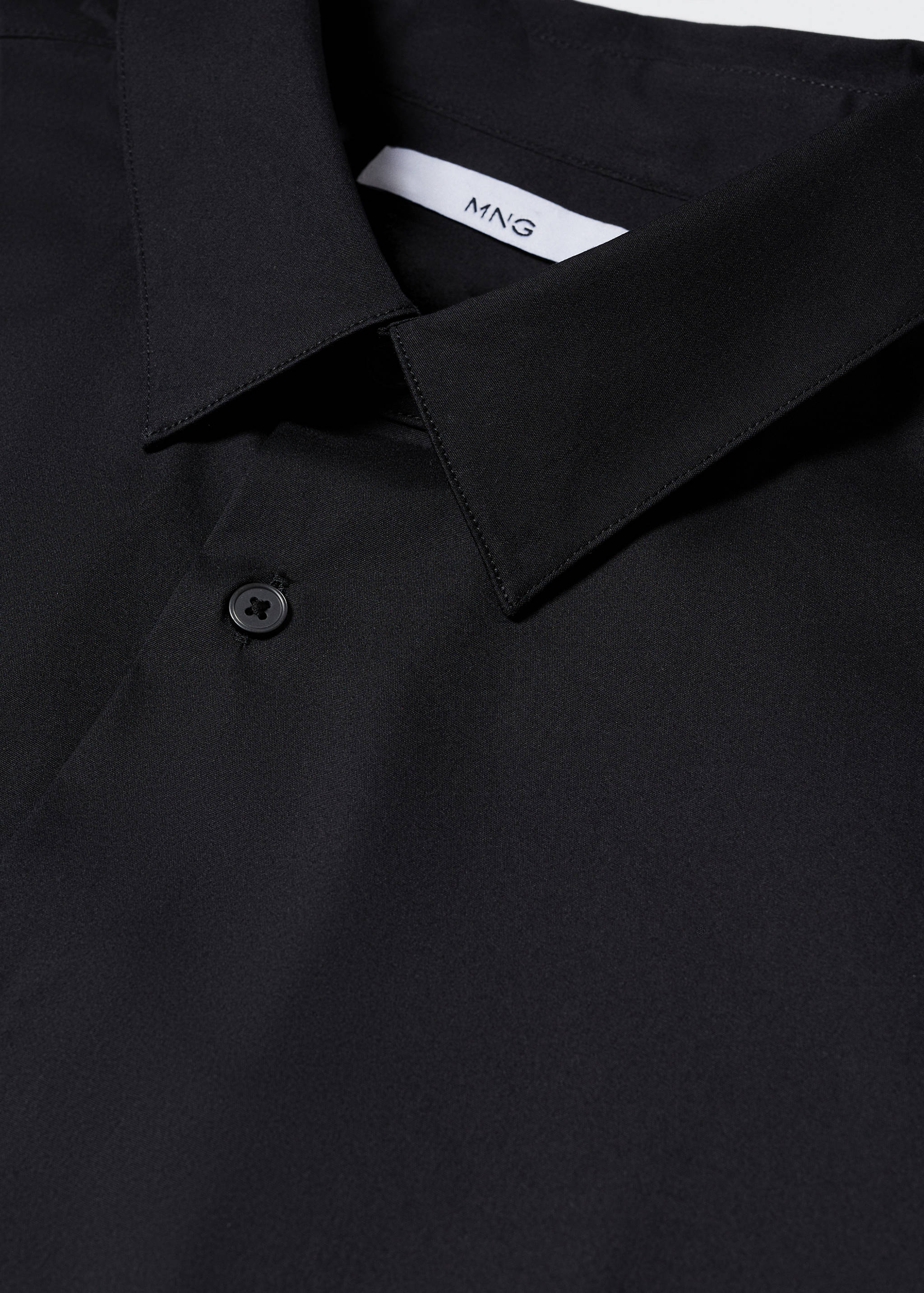 Super slim-fit poplin suit shirt - Detailed view of the collar