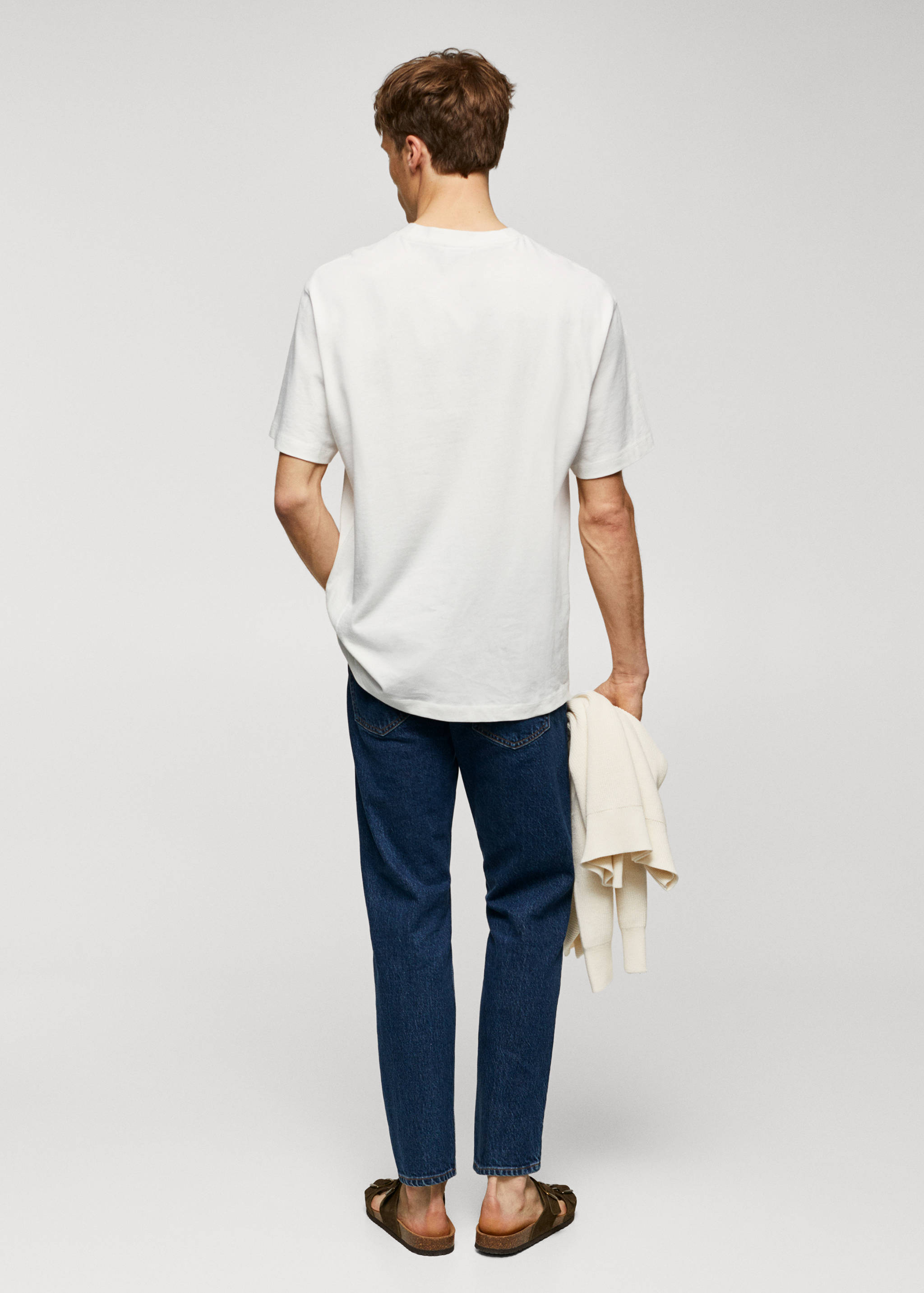 Basic 100% cotton relaxed-fit t-shirt - Reverse of the article