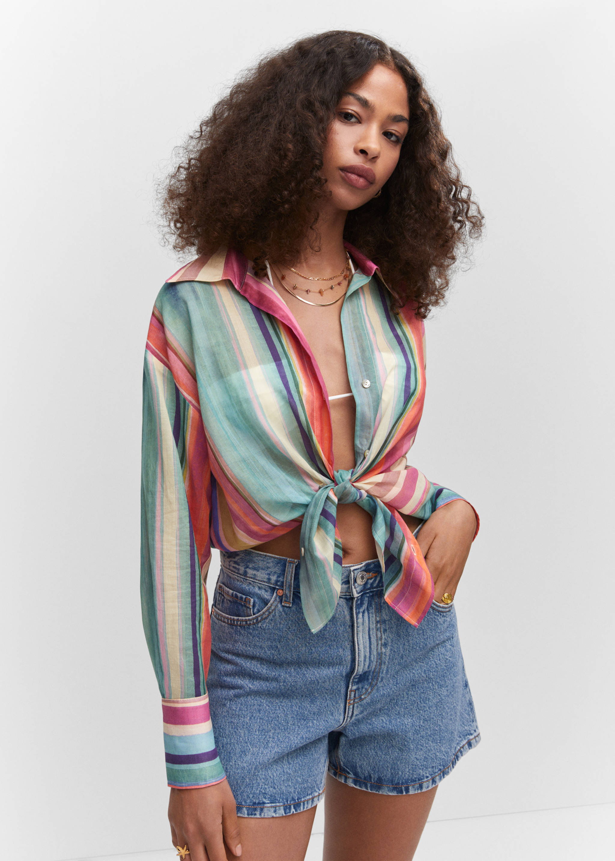 Multicolour striped shirt - Medium plane