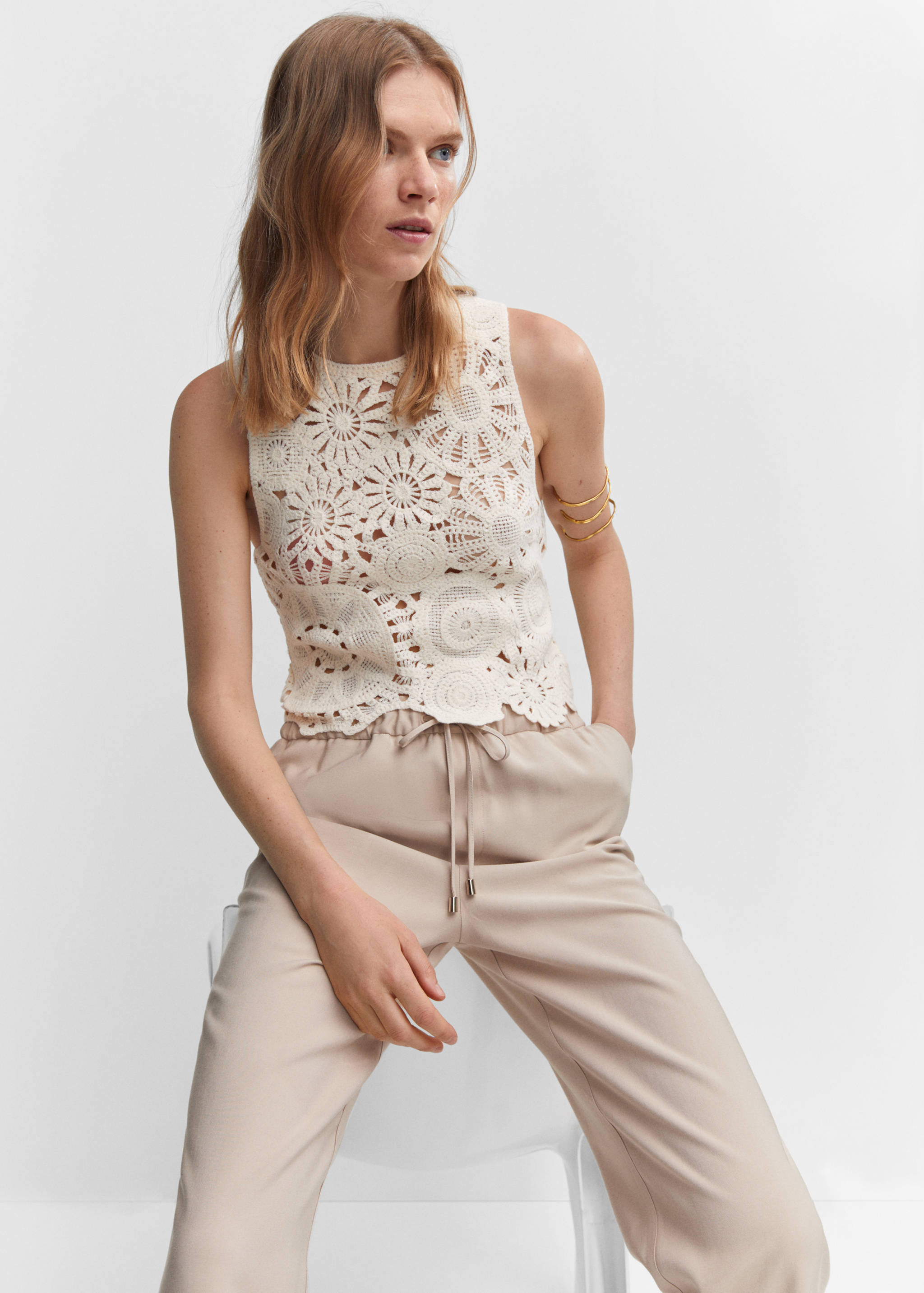 Pantalón recto fluido lazo - Detalle del artículo 2