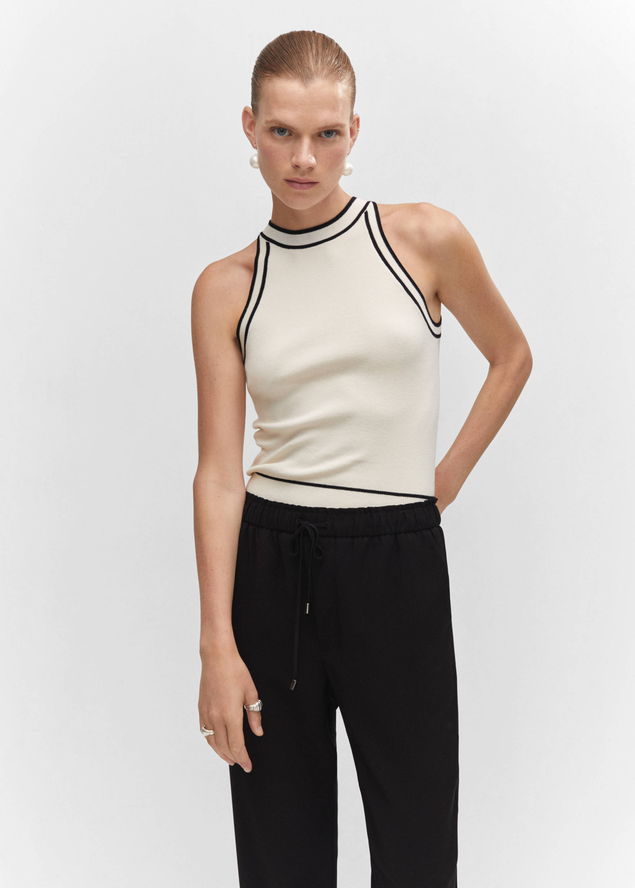 Pantalón recto fluido lazo - Detalle del artículo 1