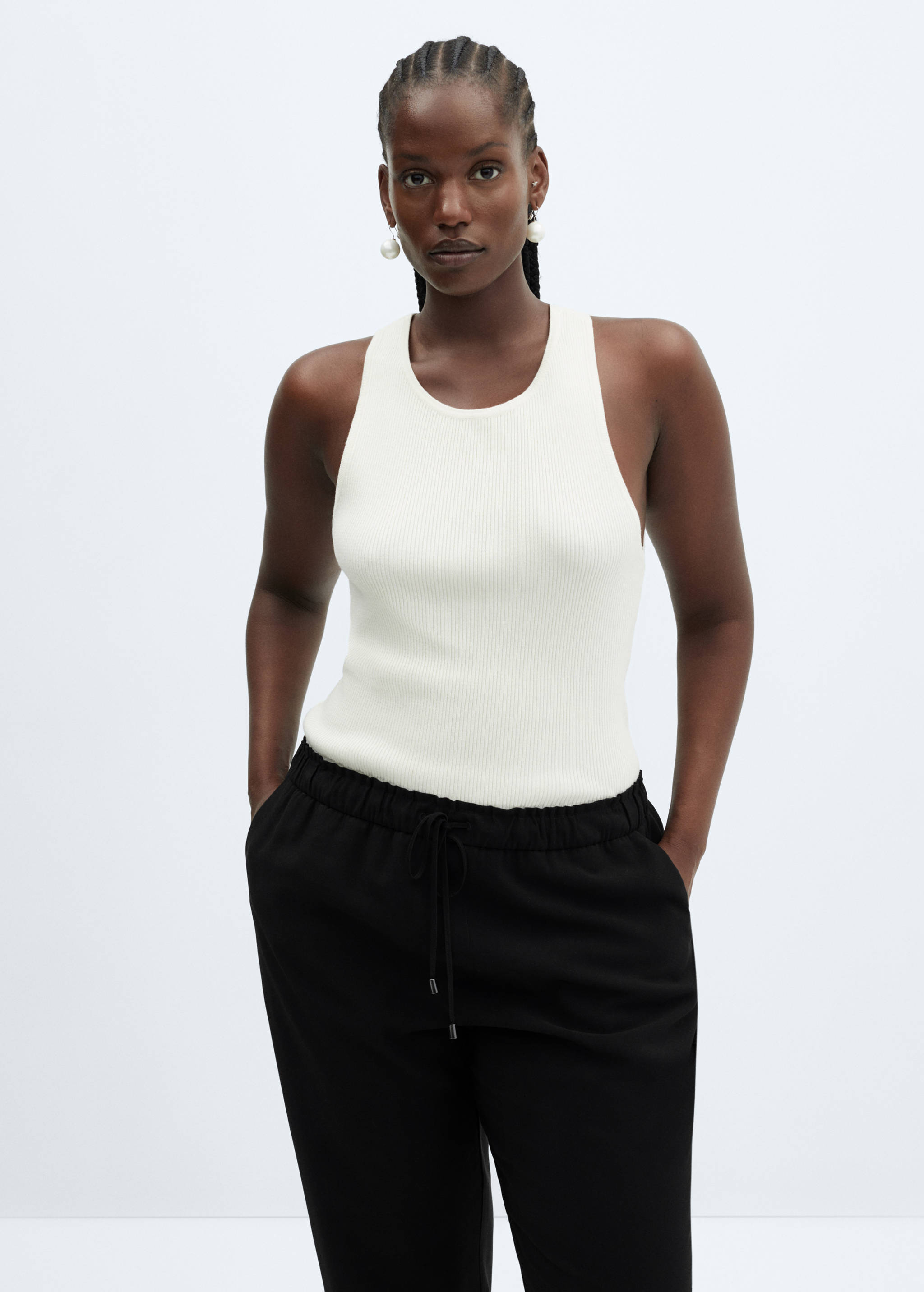 Pantalón recto fluido lazo - Detalle del artículo 5