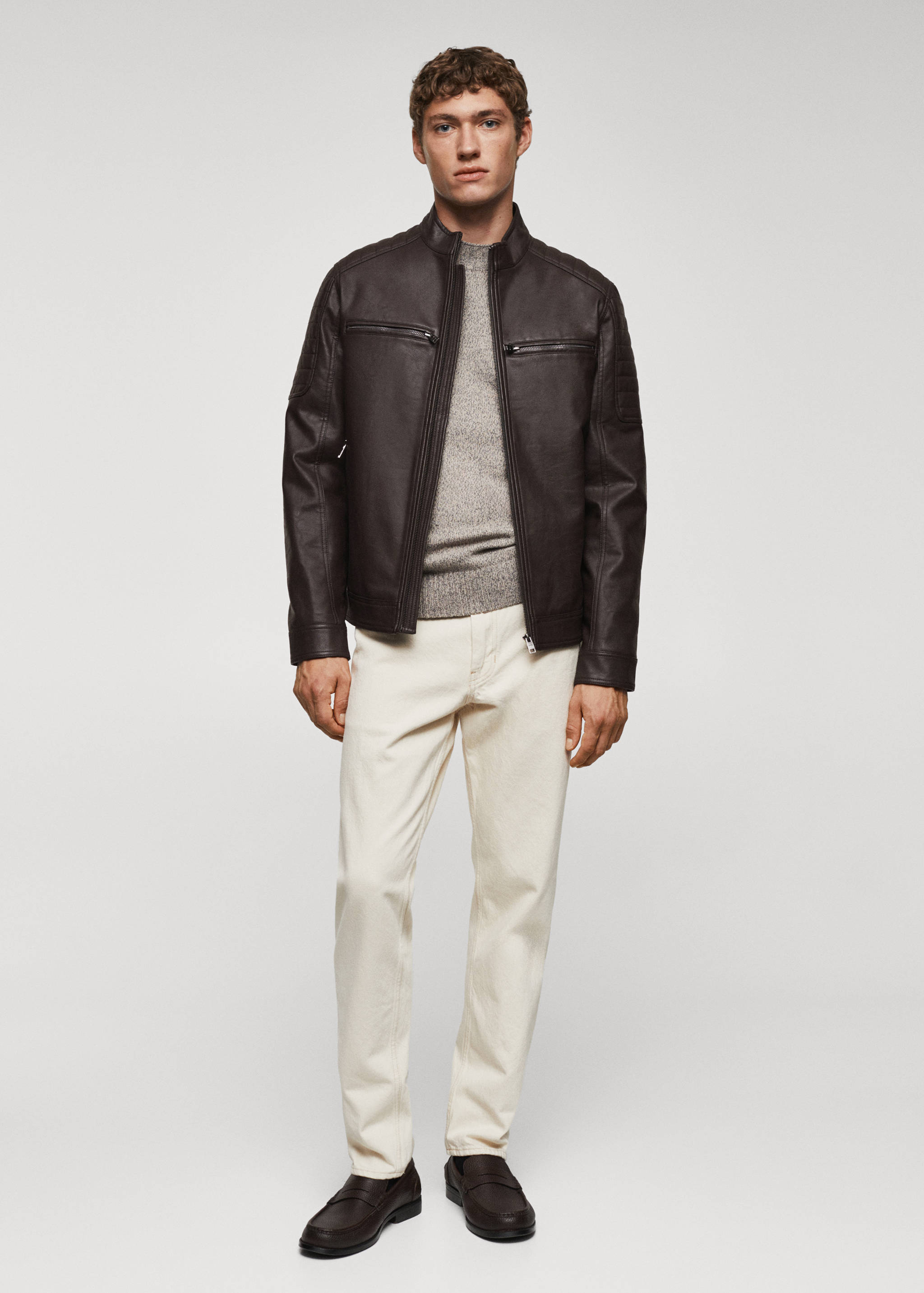 Nappa faux-leather jacket - General plane