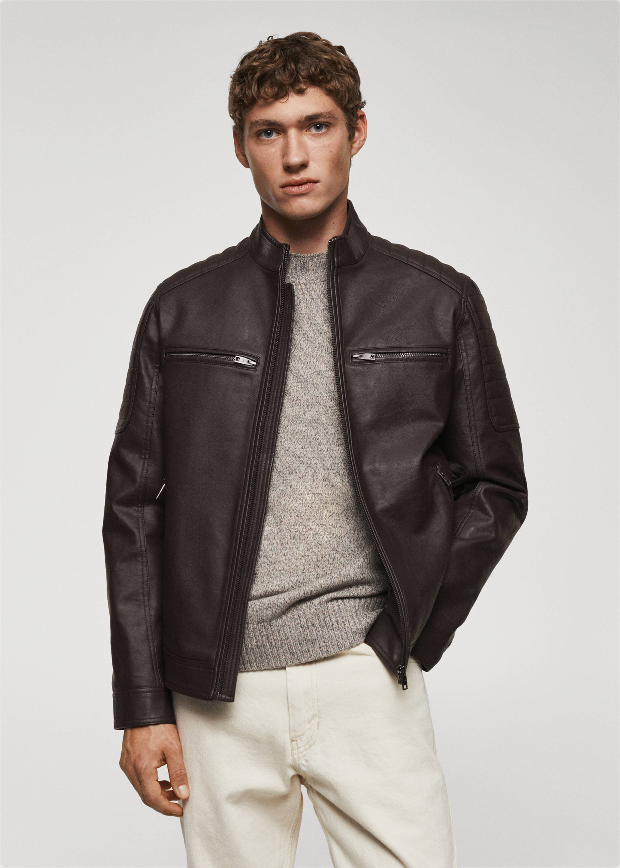 Nappa faux-leather jacket - Medium plane