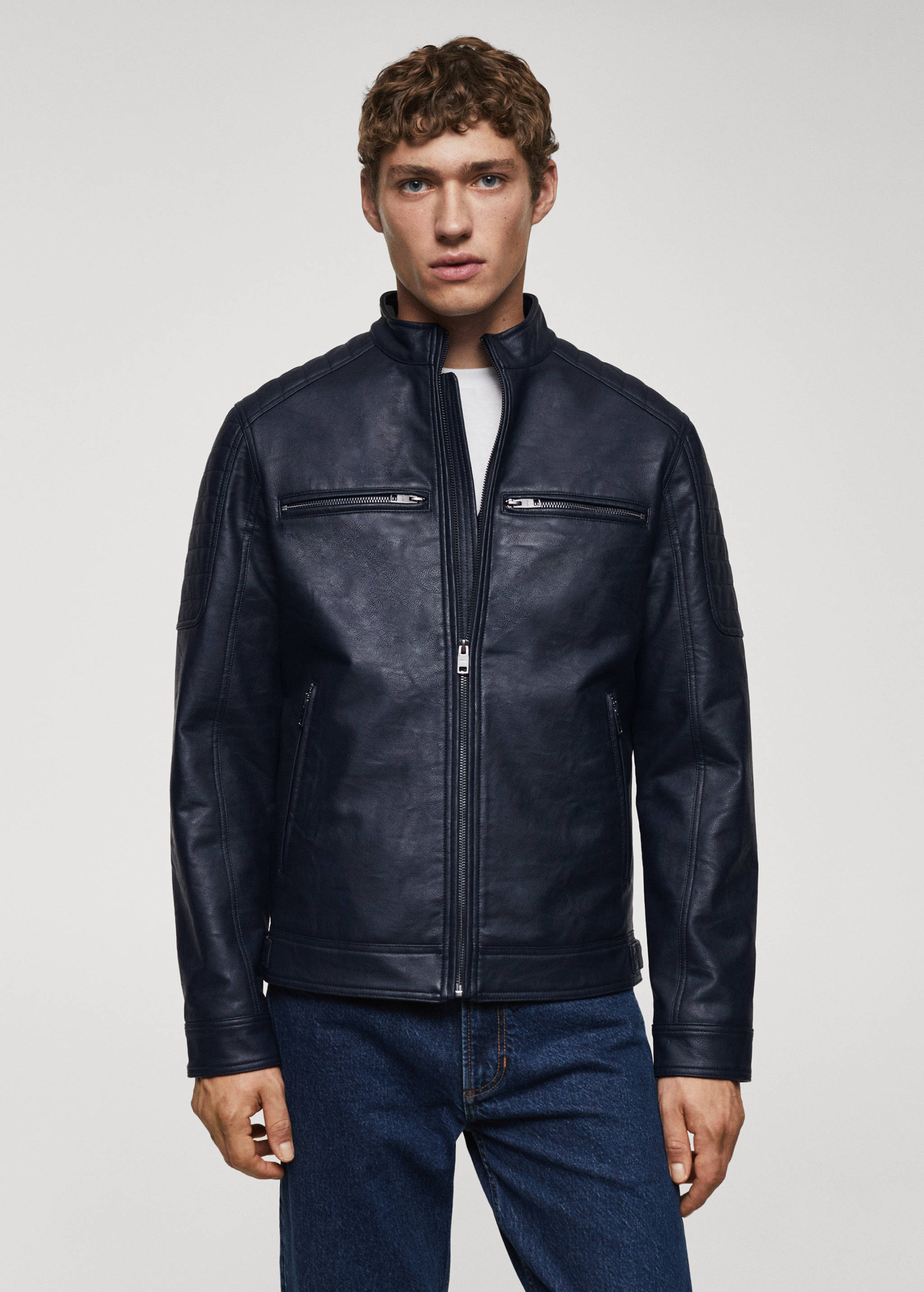 Nappa faux-leather jacket - Medium plane