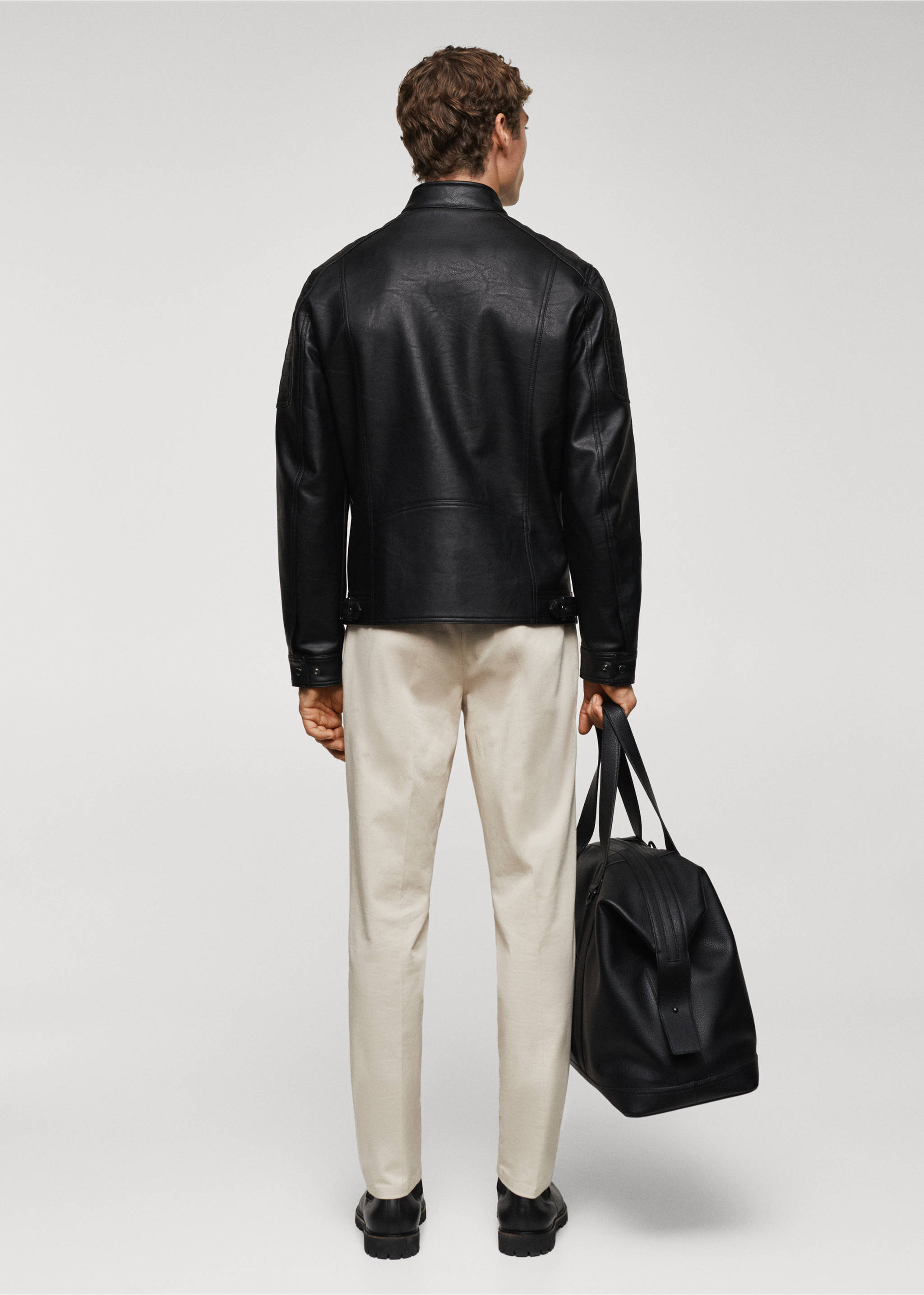 Nappa faux-leather jacket - Reverse of the article, Black. Ref: 57022505-00.