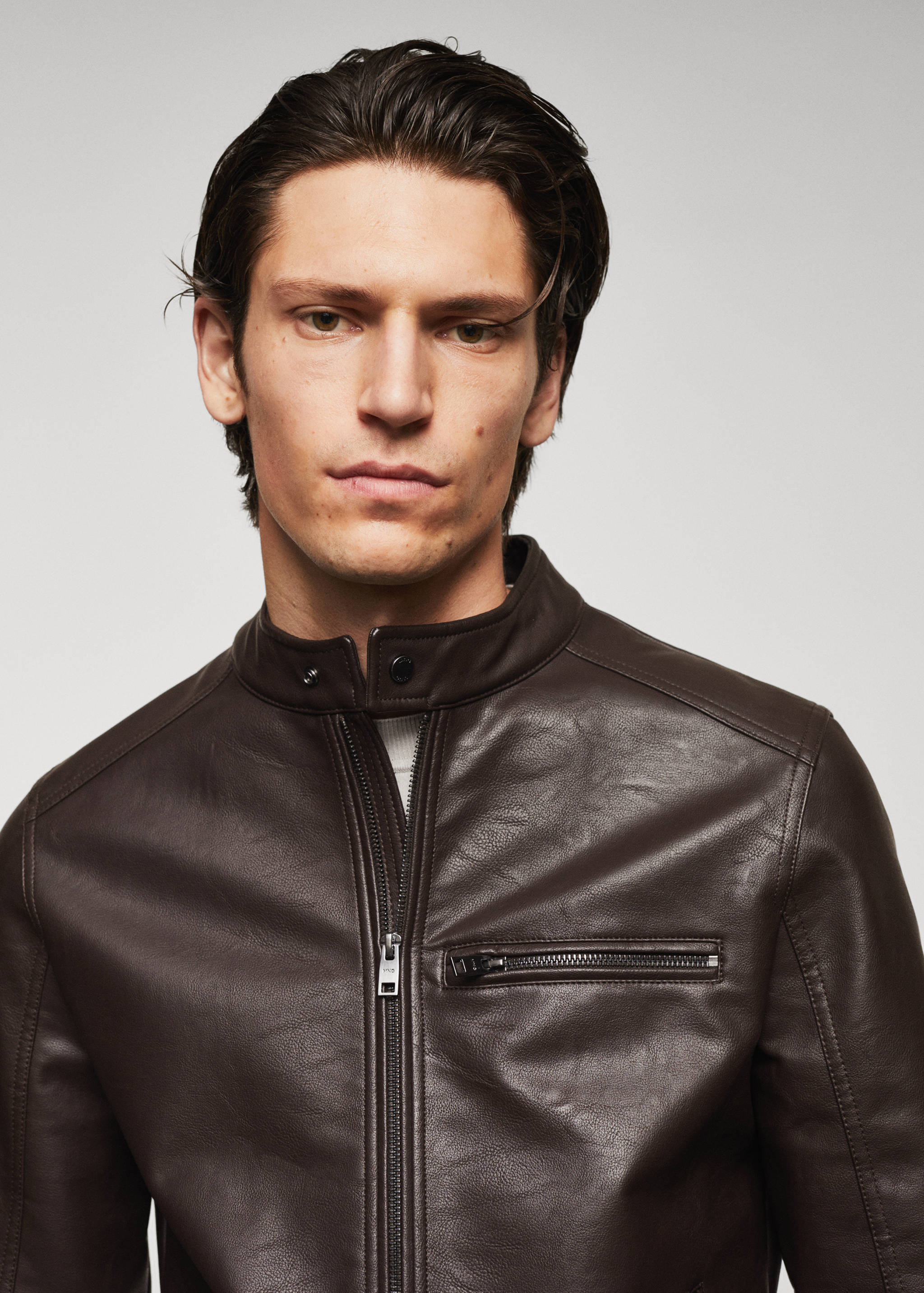 Cazadora efecto piel cremallera - Detalle del artículo 1