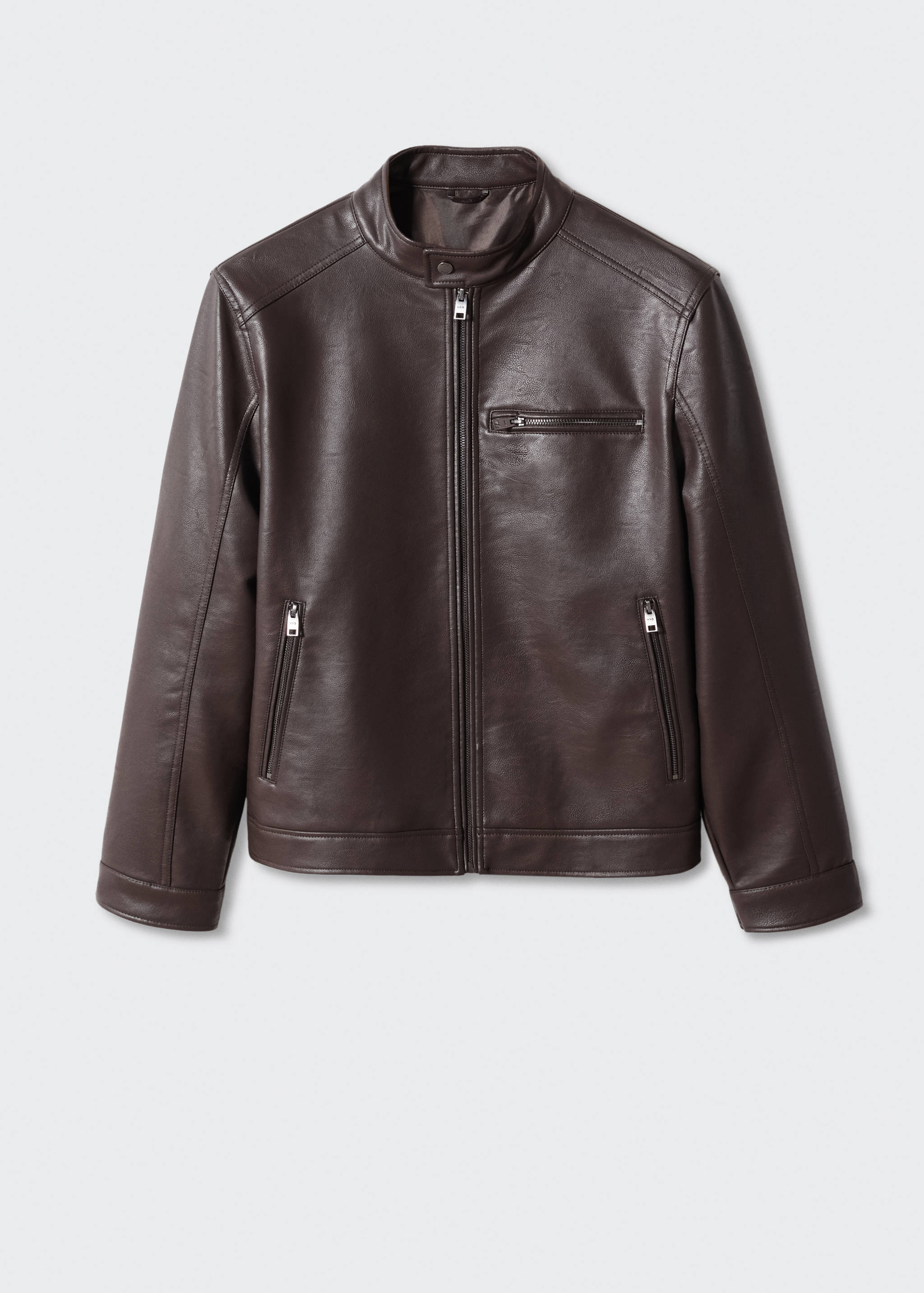 Zip-up faux-leather jacket - Article without model