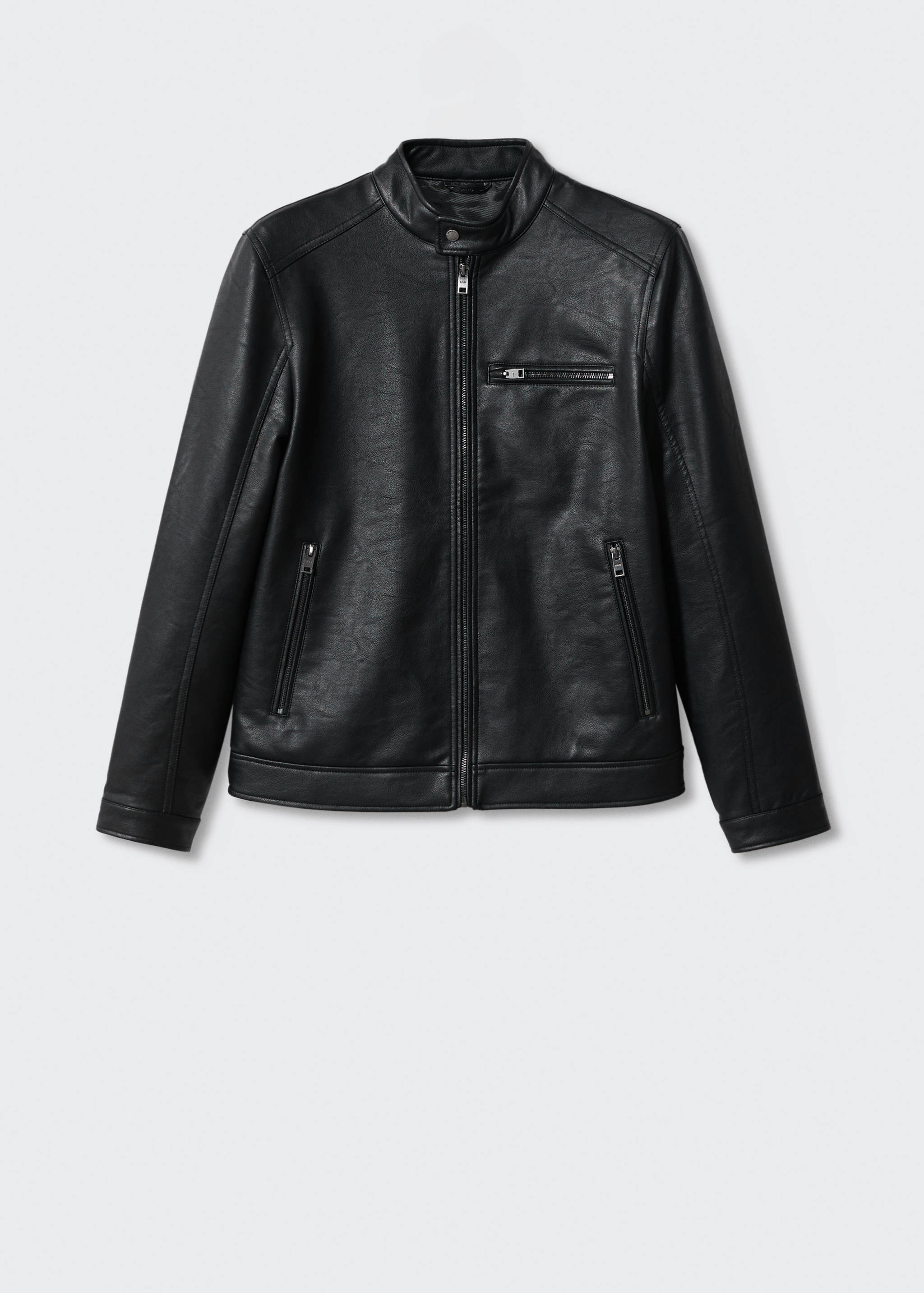 Zip-up faux-leather jacket - Article without model