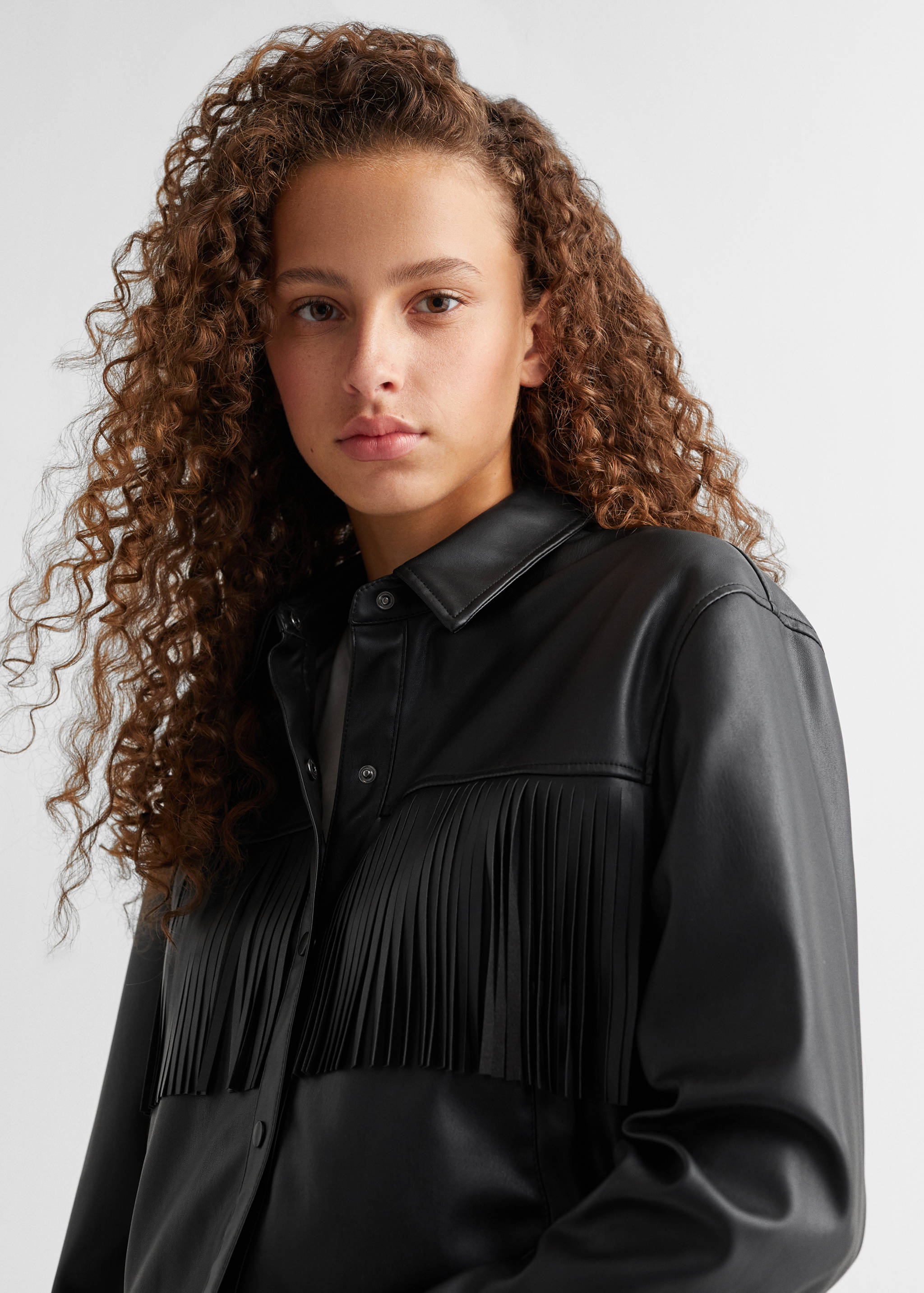 Faux-leather overshirt - Details of the article 1