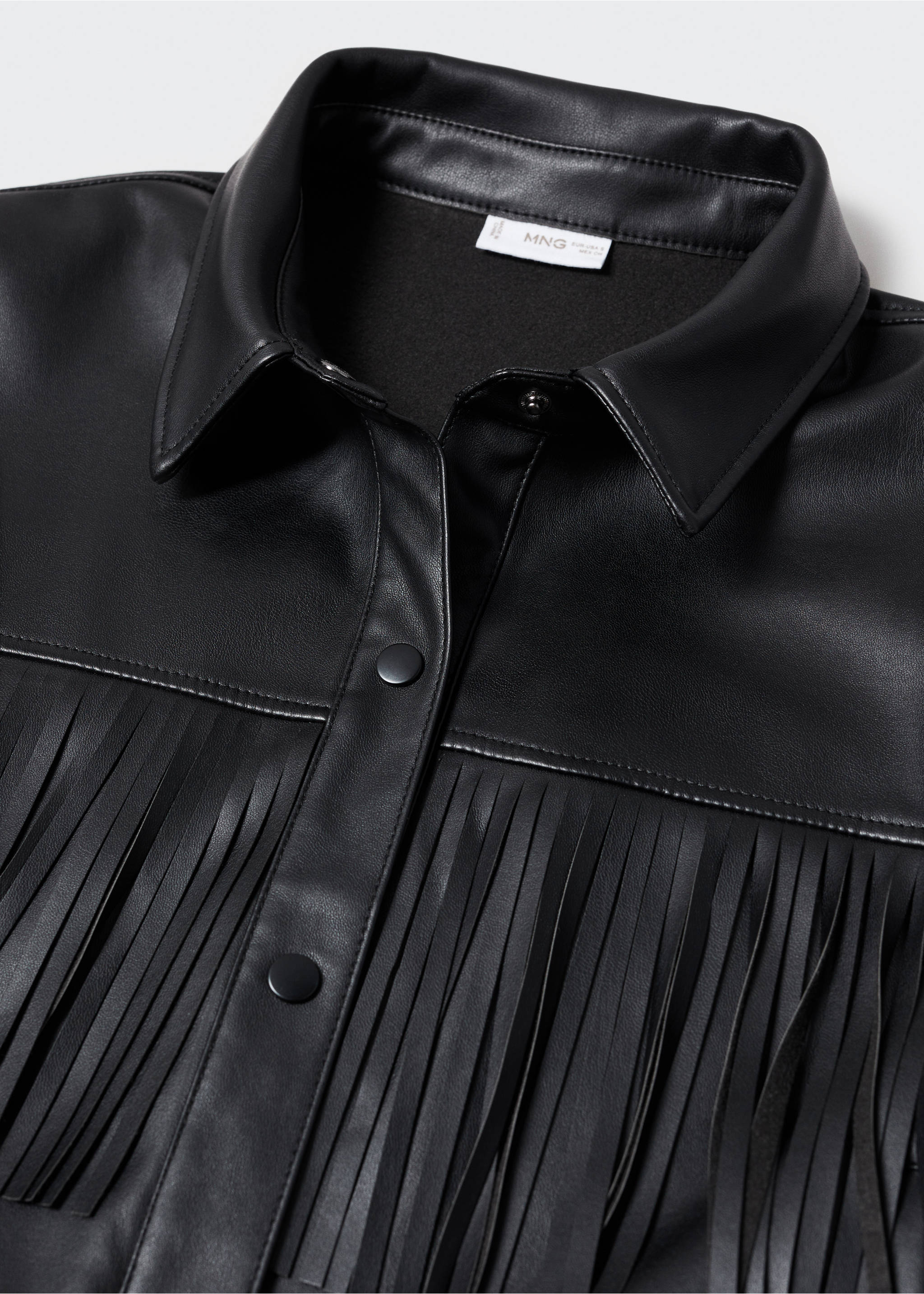 Sobrecamisa efecto piel - Detalle del artículo 8, Negro. Ref: 57022880-00.
