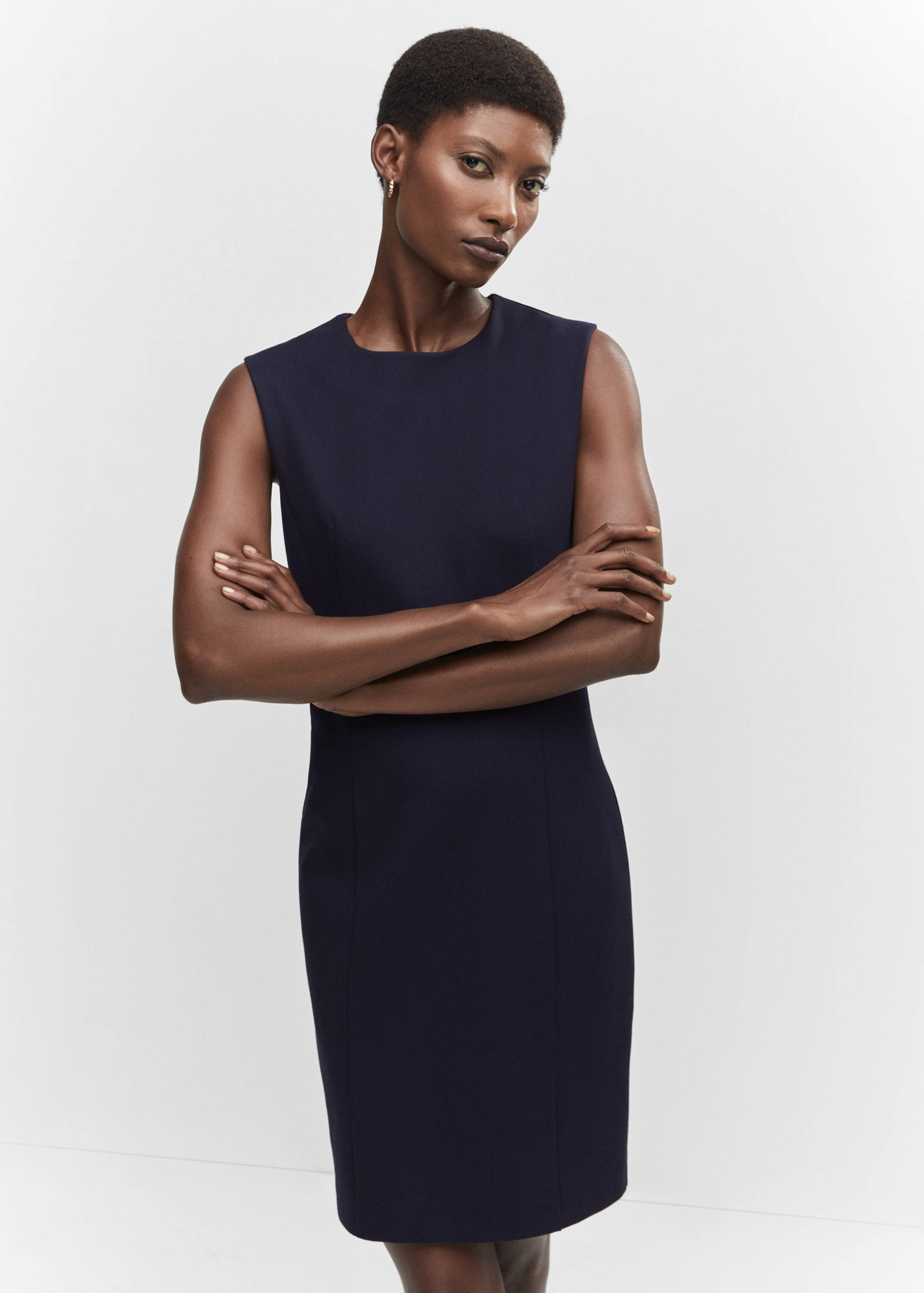 Robe sans manches maille point de Rome - Plan moyen