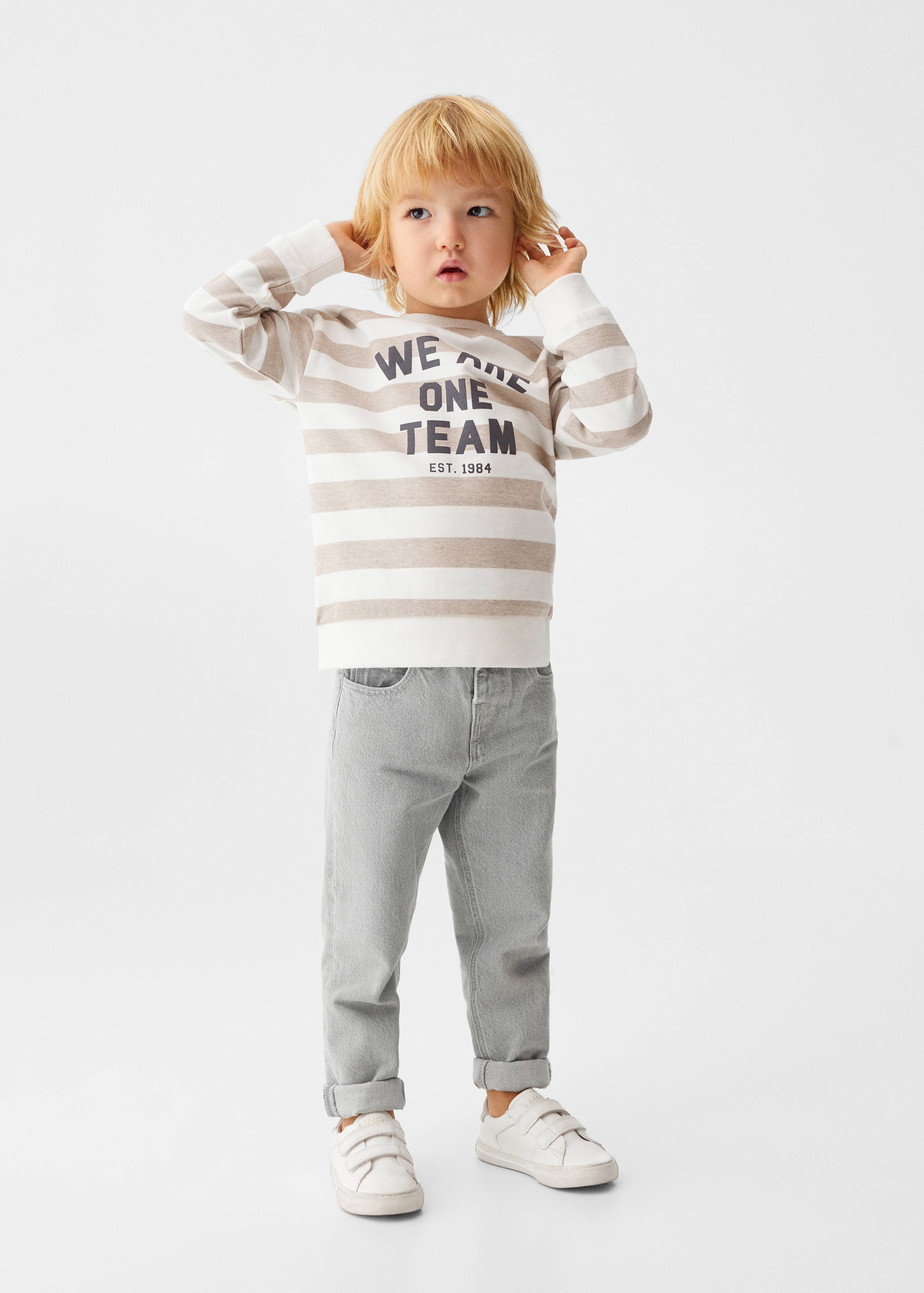Striped cotton-blend sweatshirt - General plane