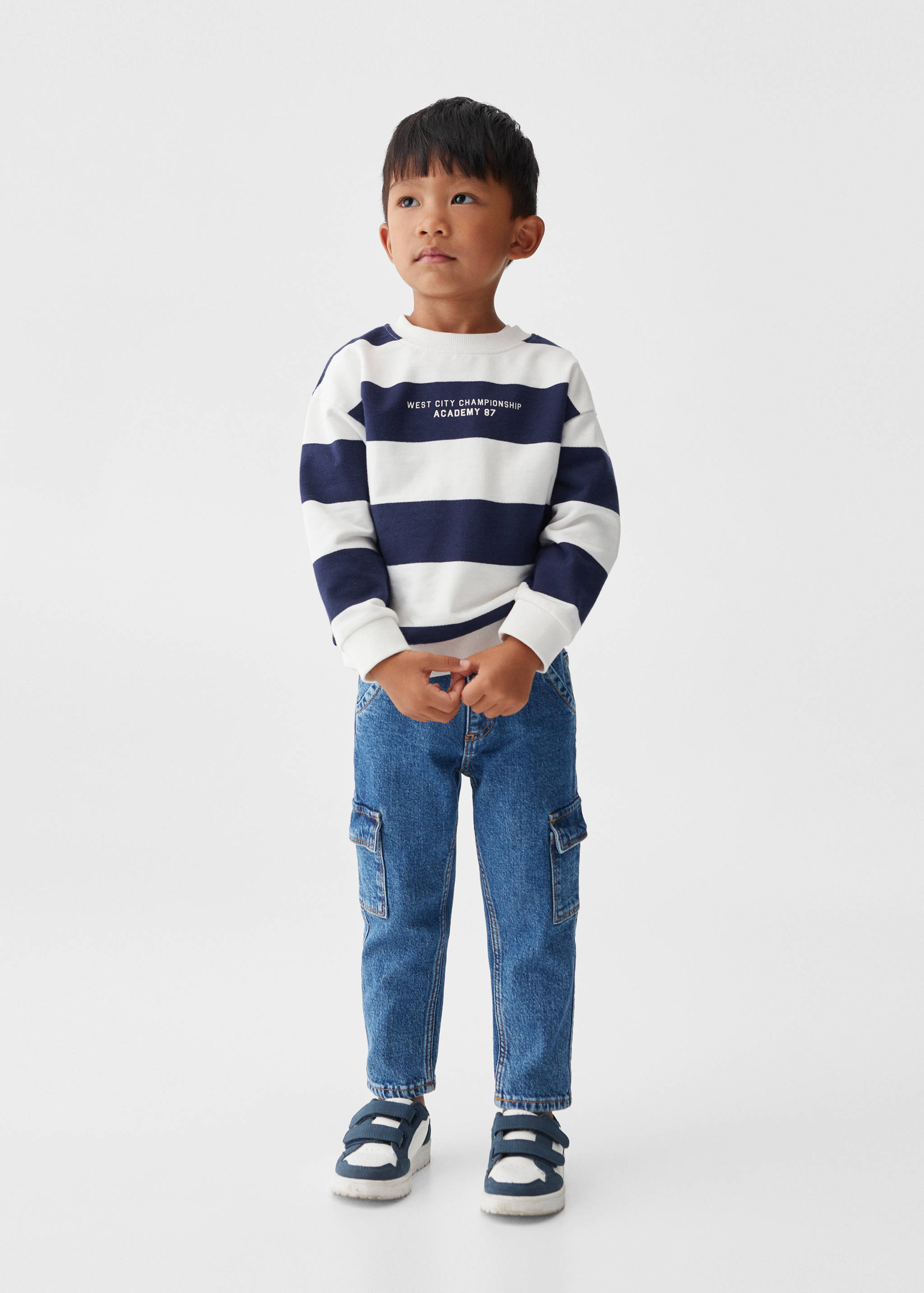 Striped cotton-blend sweatshirt - General plane
