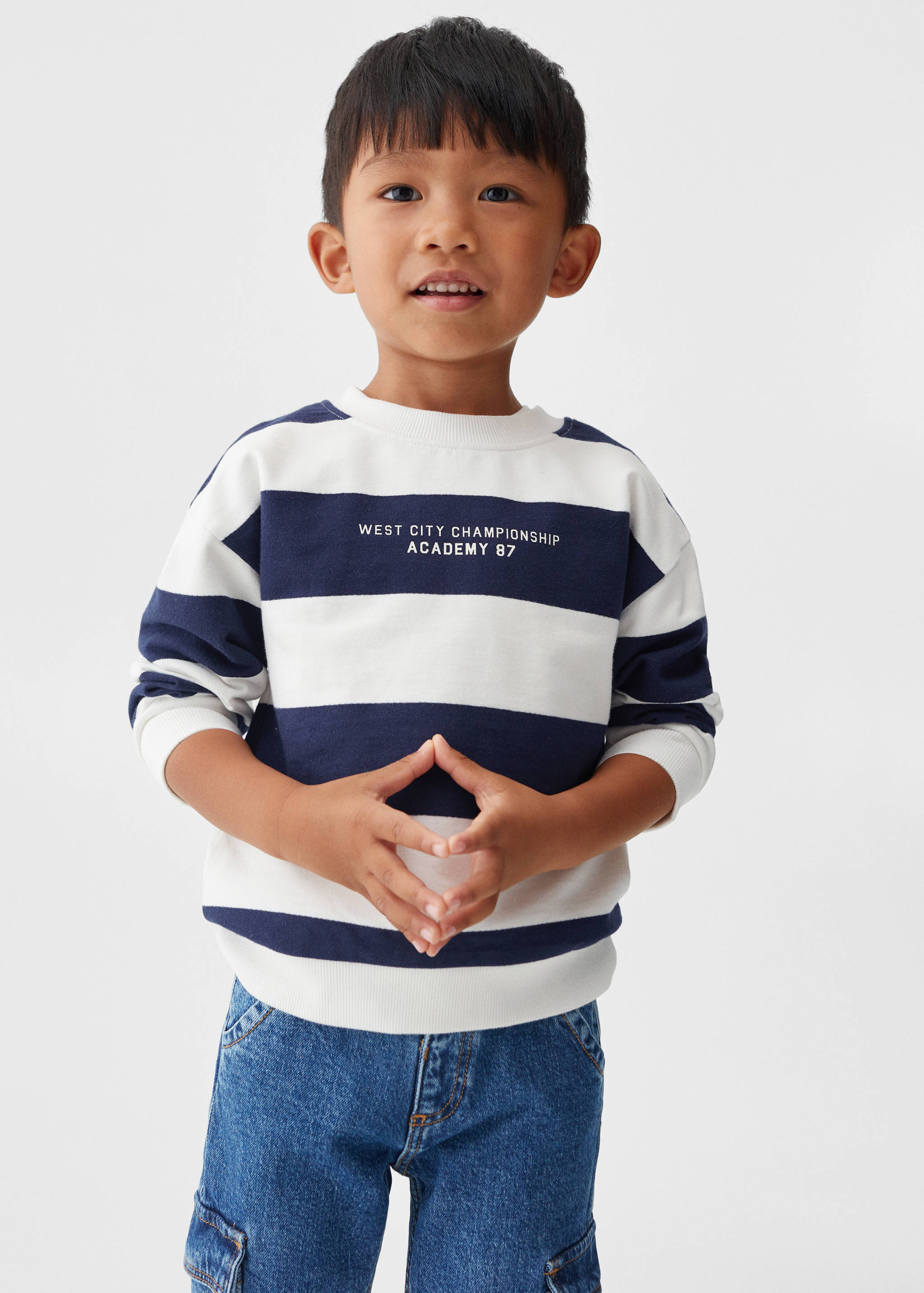 Striped cotton-blend sweatshirt - Medium plane