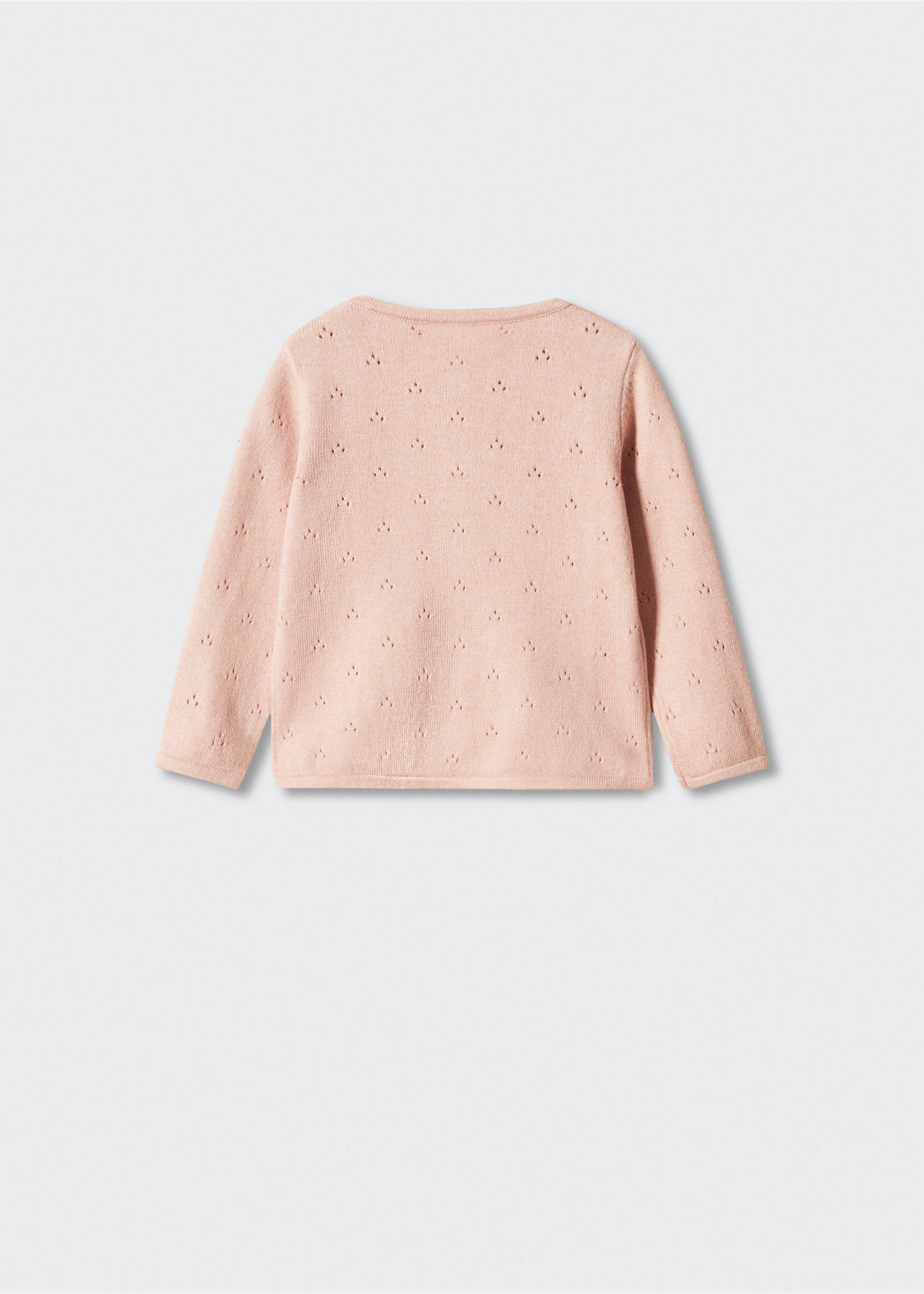 Cotton-blend cardigan - Reverse of the article, Pink. Ref: 57022889-00.
