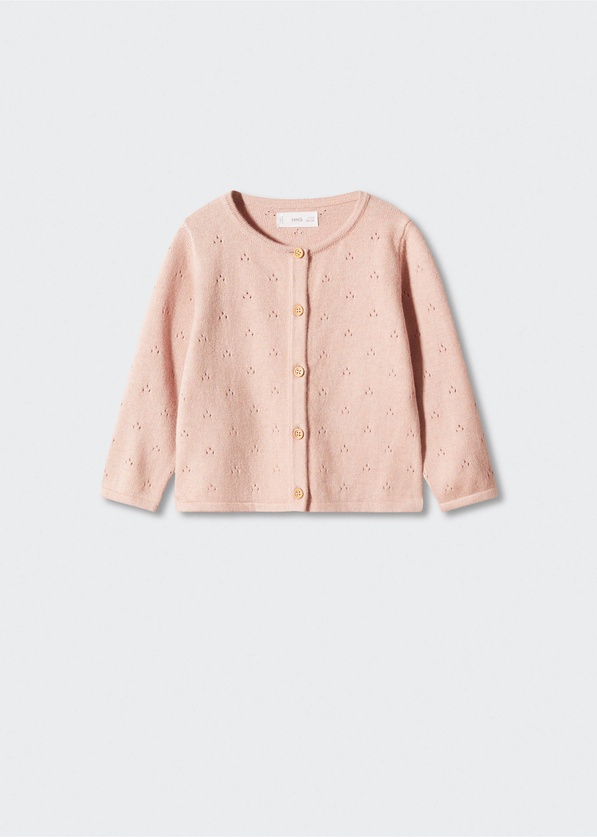 Cotton-blend cardigan - Article without model, Pink. Ref: 57022889-00.