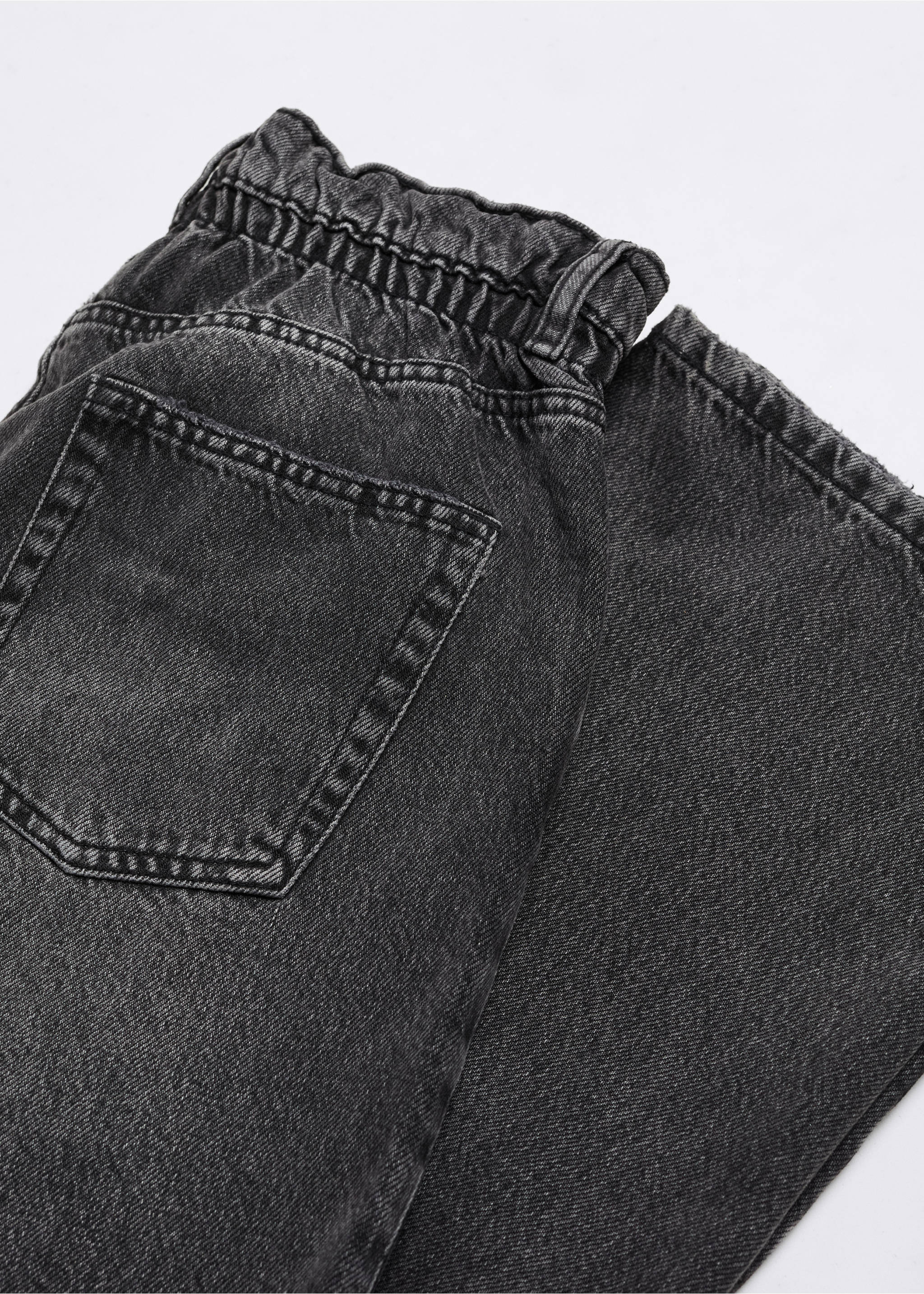 Jeans slouchy cintura elastica - Detalle del artículo 8, Denim negro. Ref: 57022896-00.