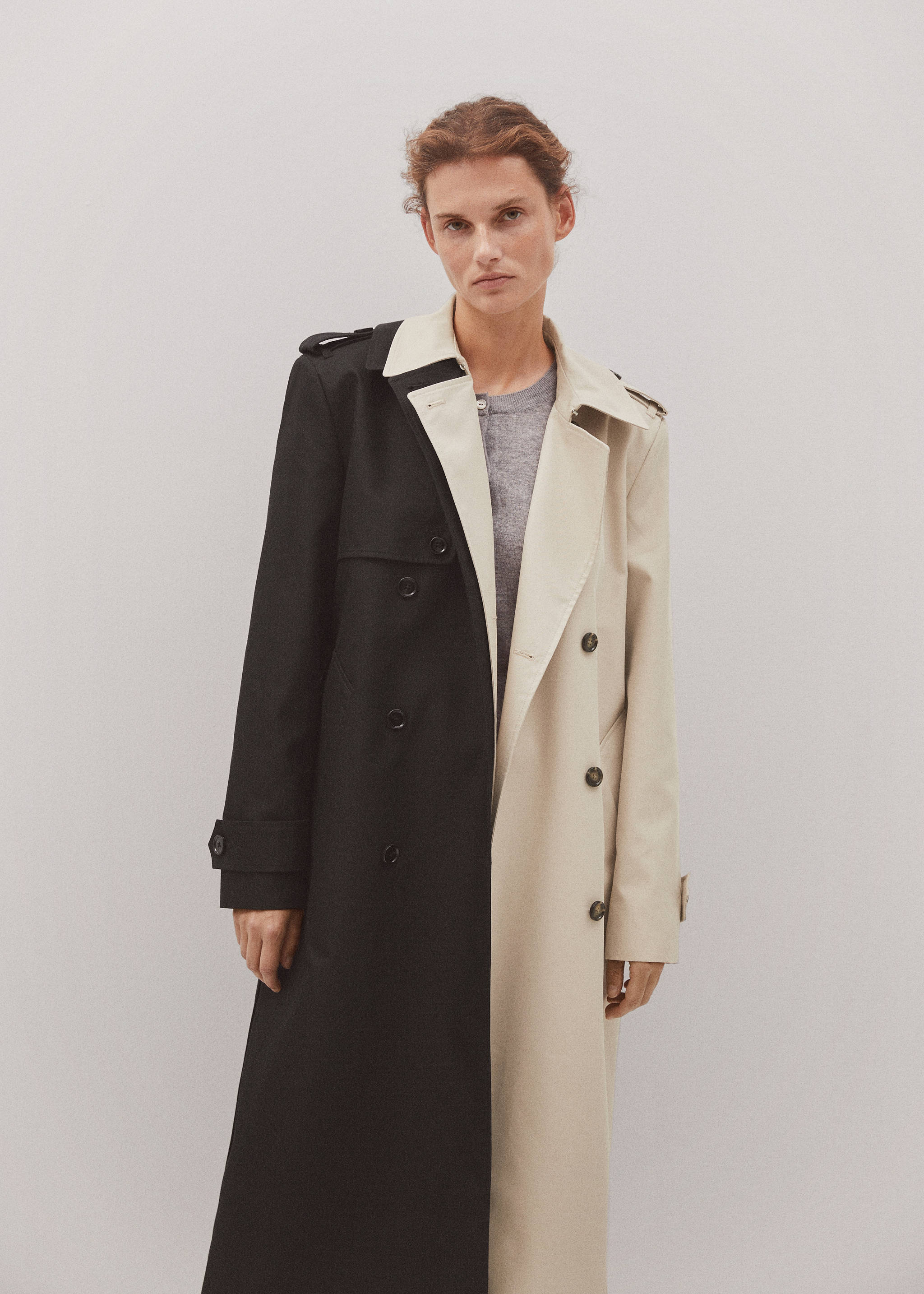 Trench impermeable doble botonadura - Detalle del artículo 7, Negro. Ref: 57023775-00.