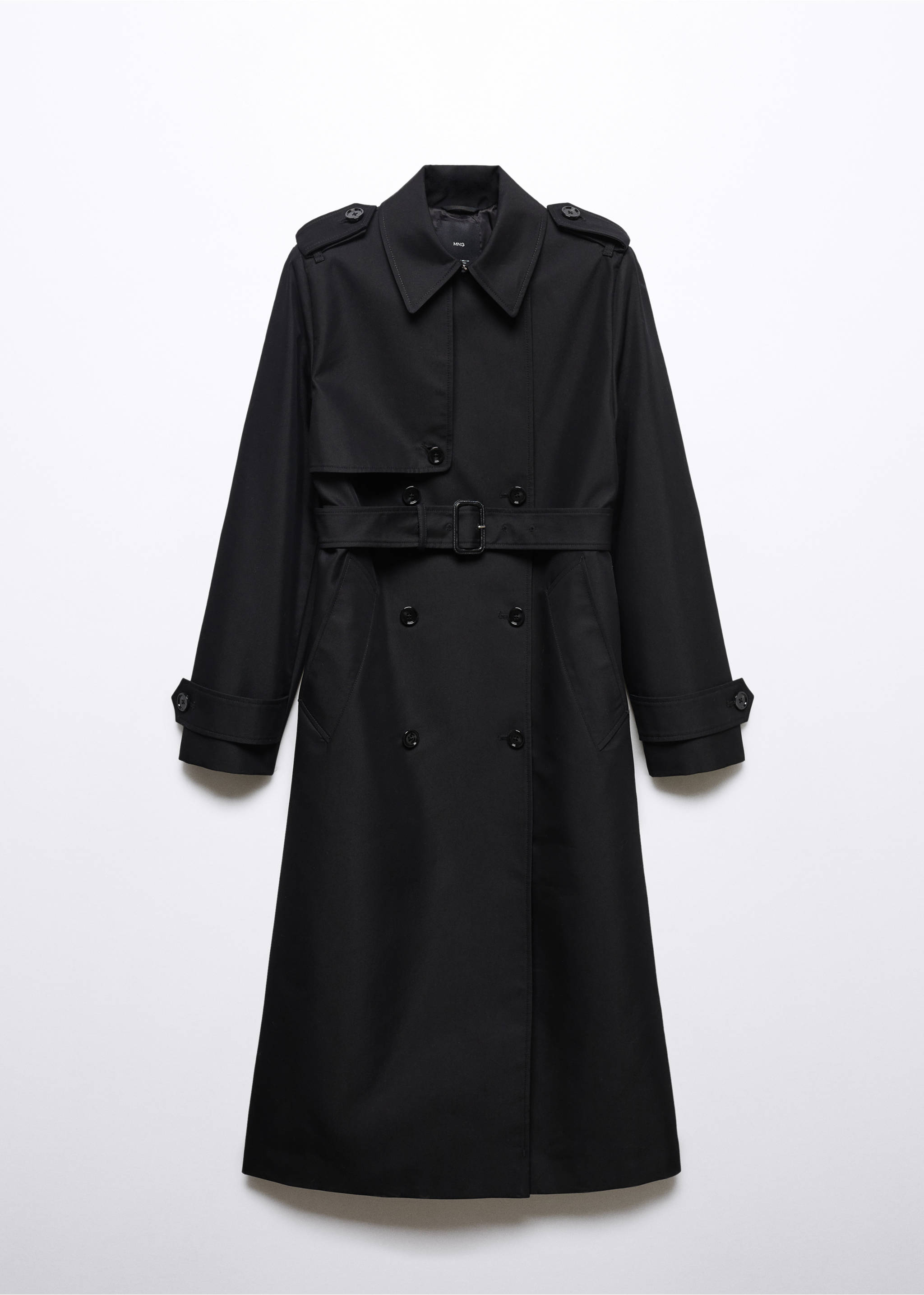 Trench impermeable doble botonadura - Artículo sin modelo, Negro. Ref: 57023775-00.