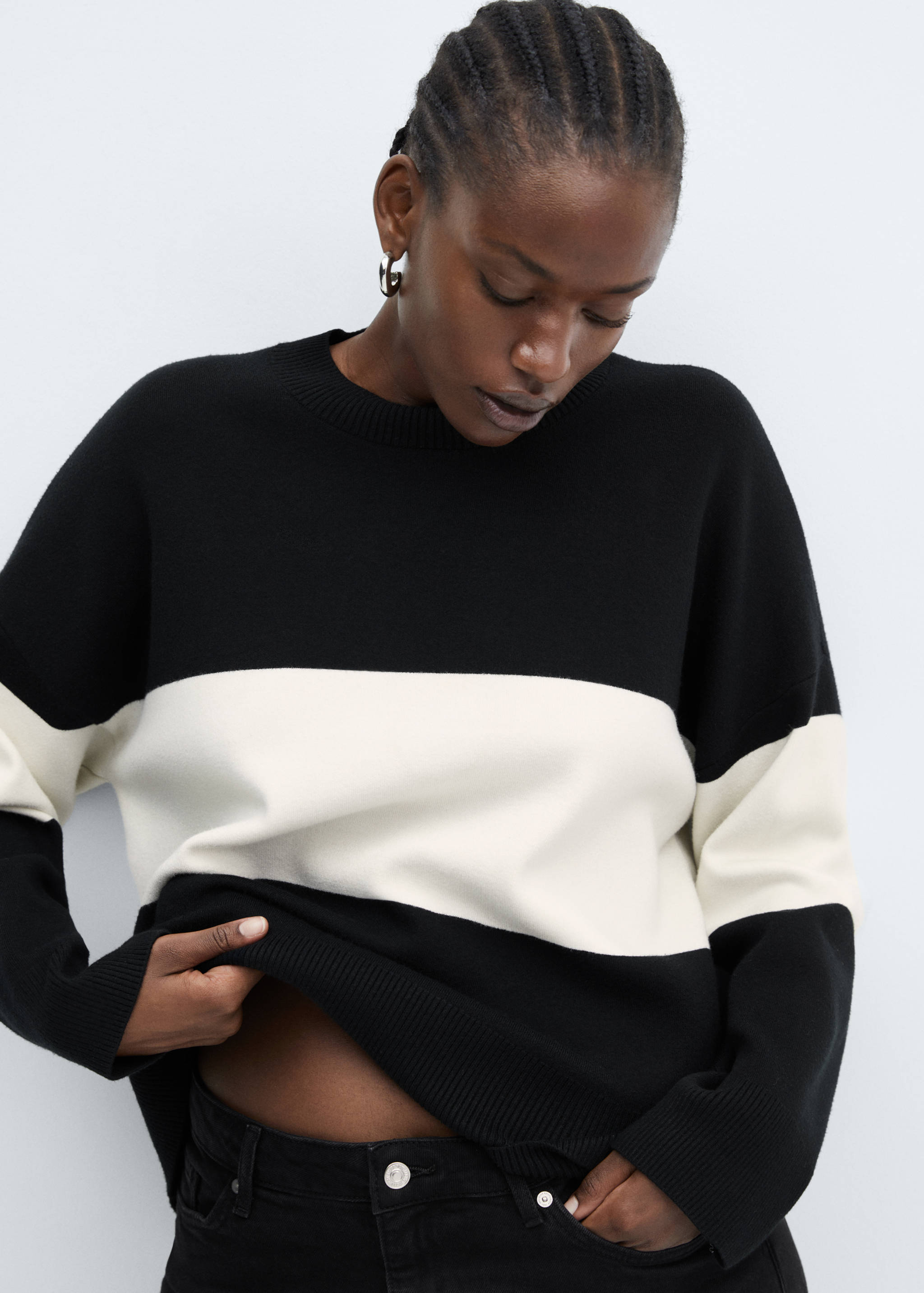 Oversized striped sweater - Details of the article 4