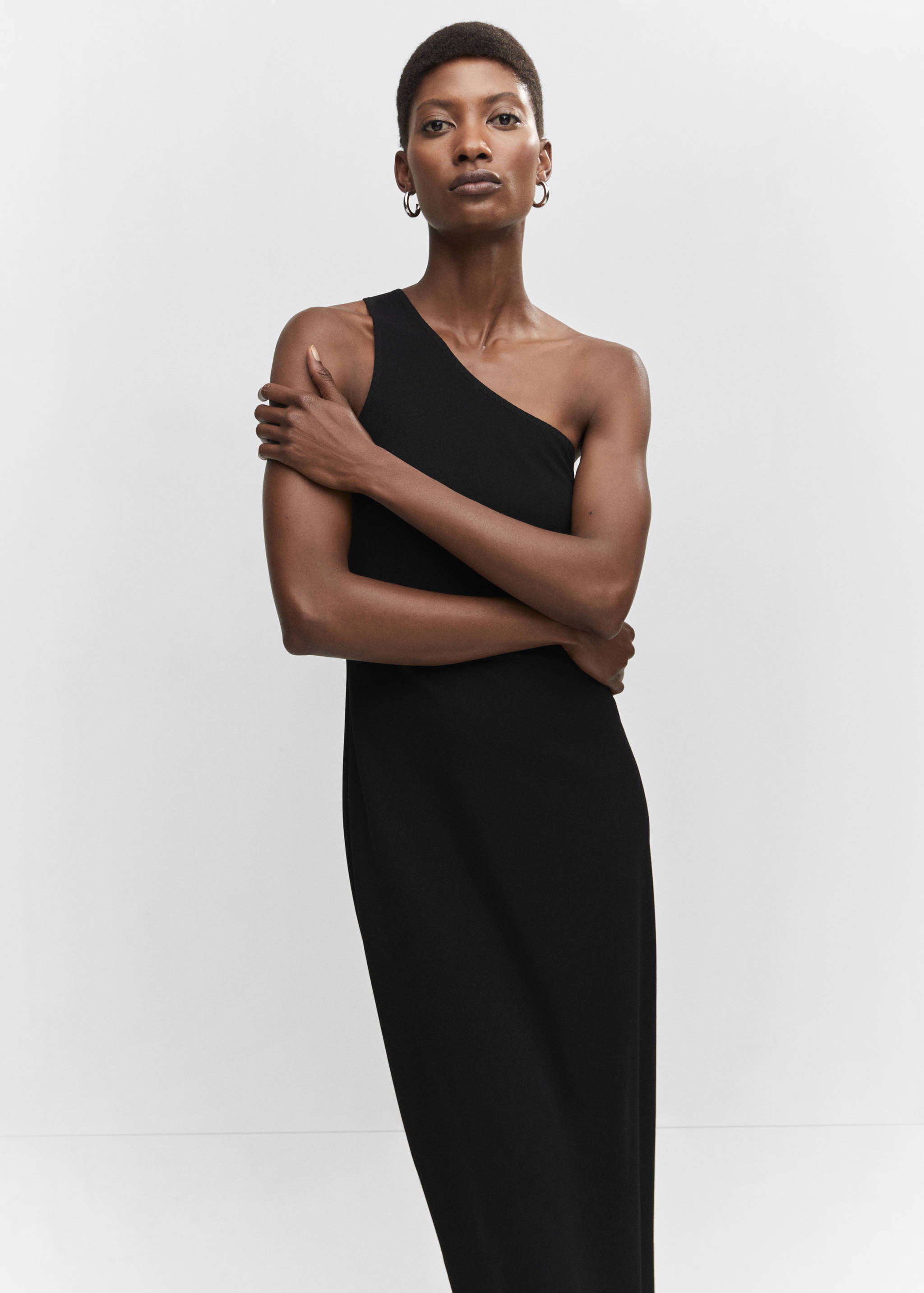 Asymmetrical dress with side slit - Medium plane