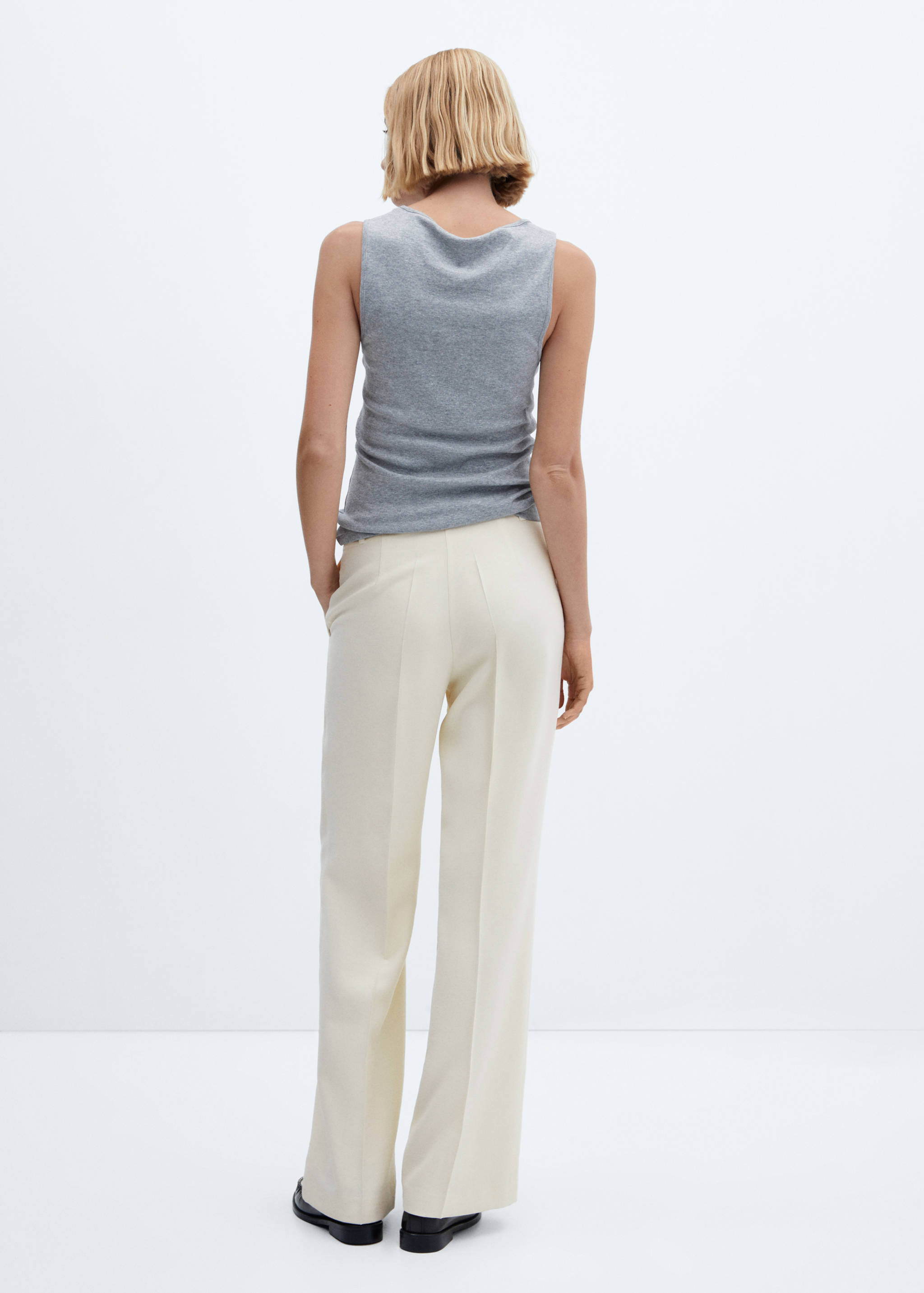 Low-waist wide leg trousers - Reverse of the article