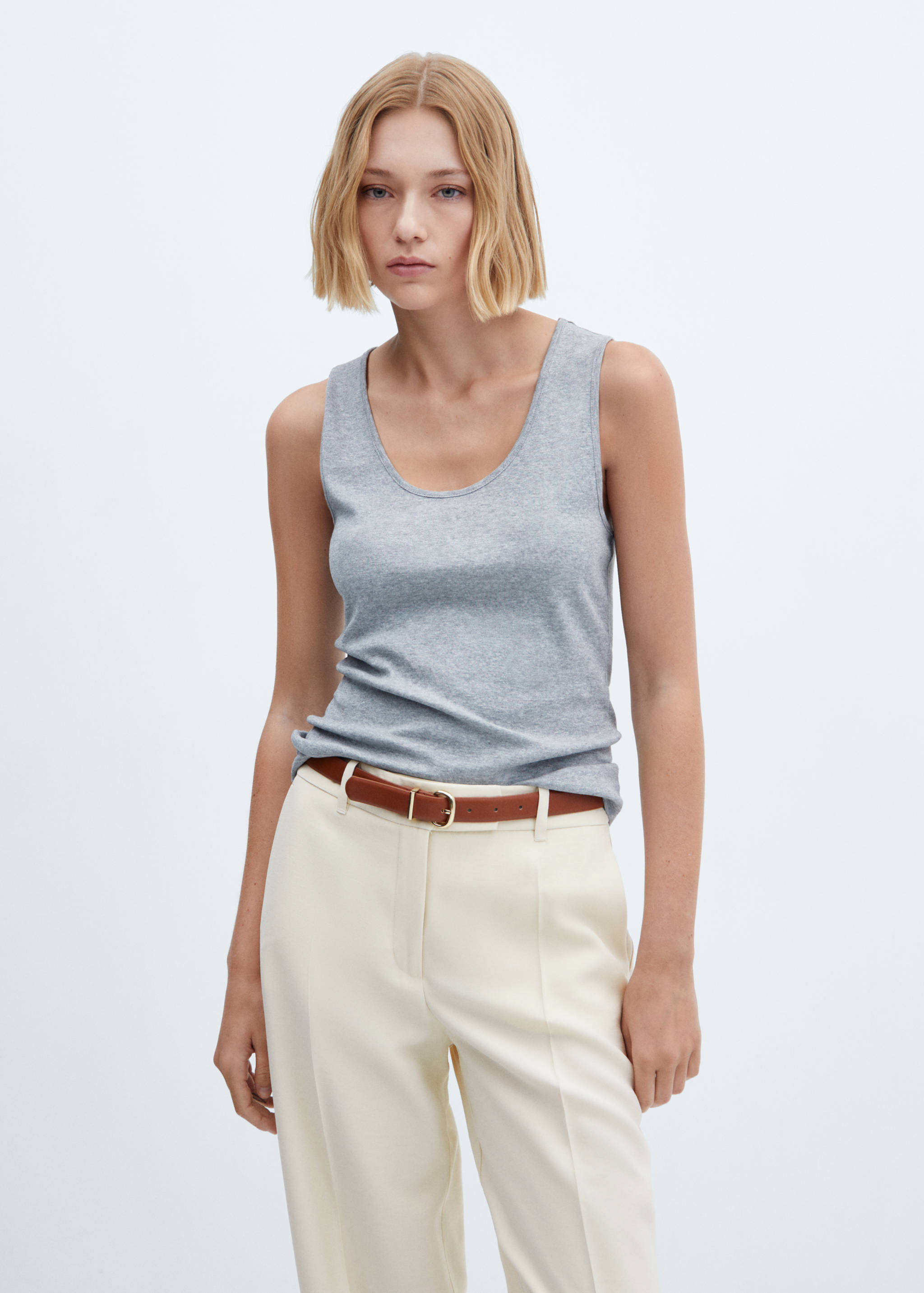 Low-waist wide leg trousers - Details of the article 1