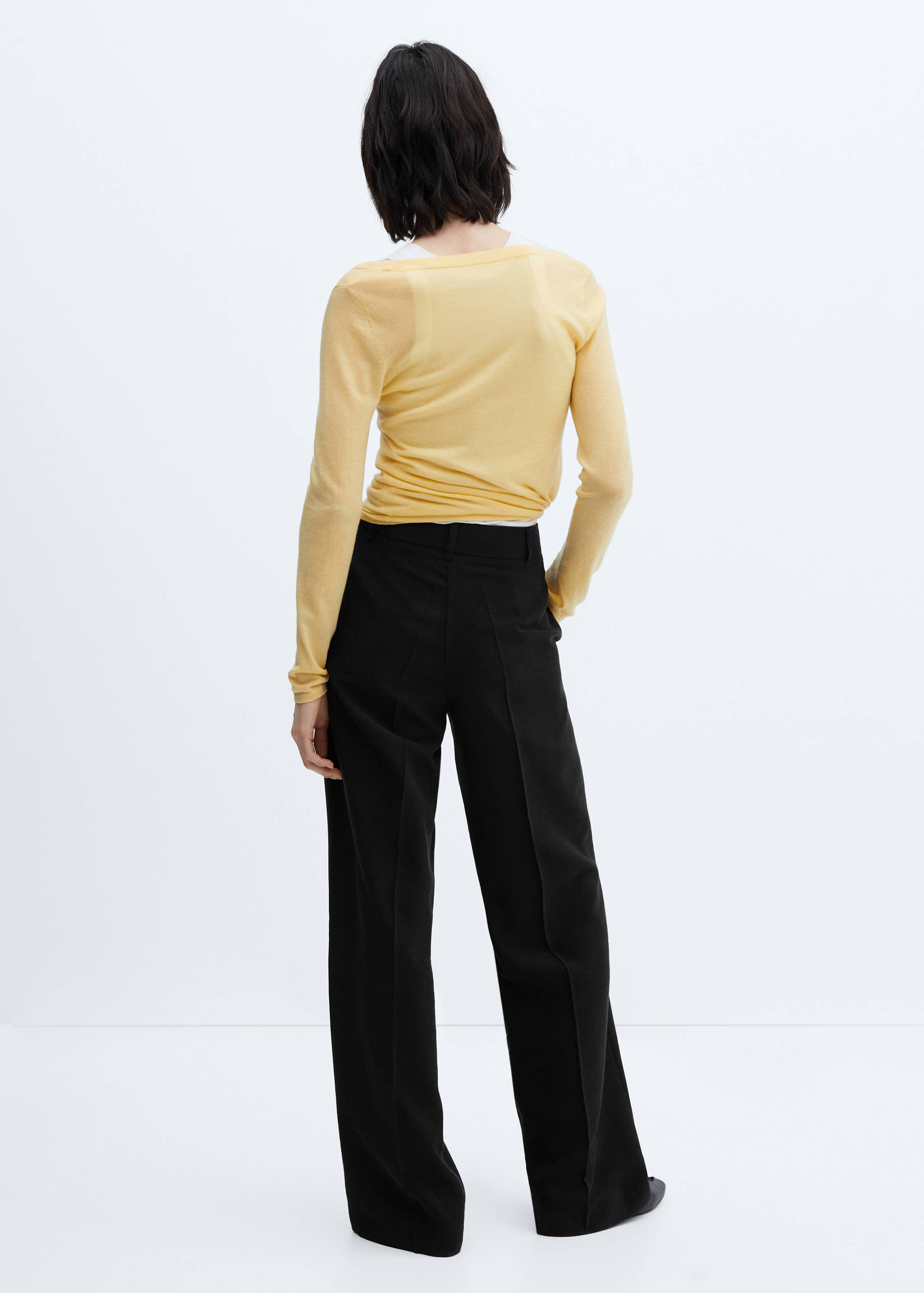 Low-waist wide leg trousers - Reverse of the article
