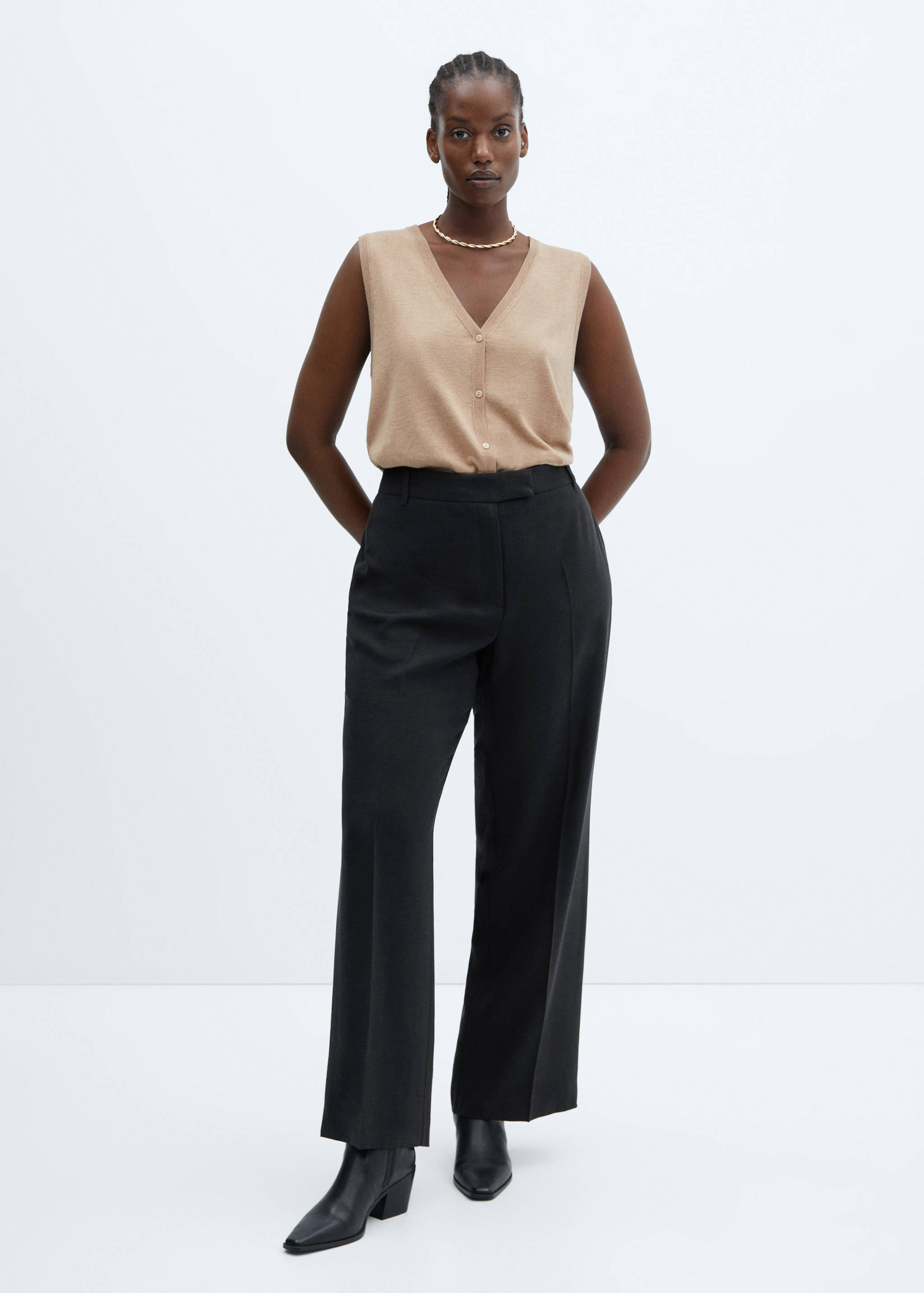Low-waist wide leg trousers - Details of the article 3