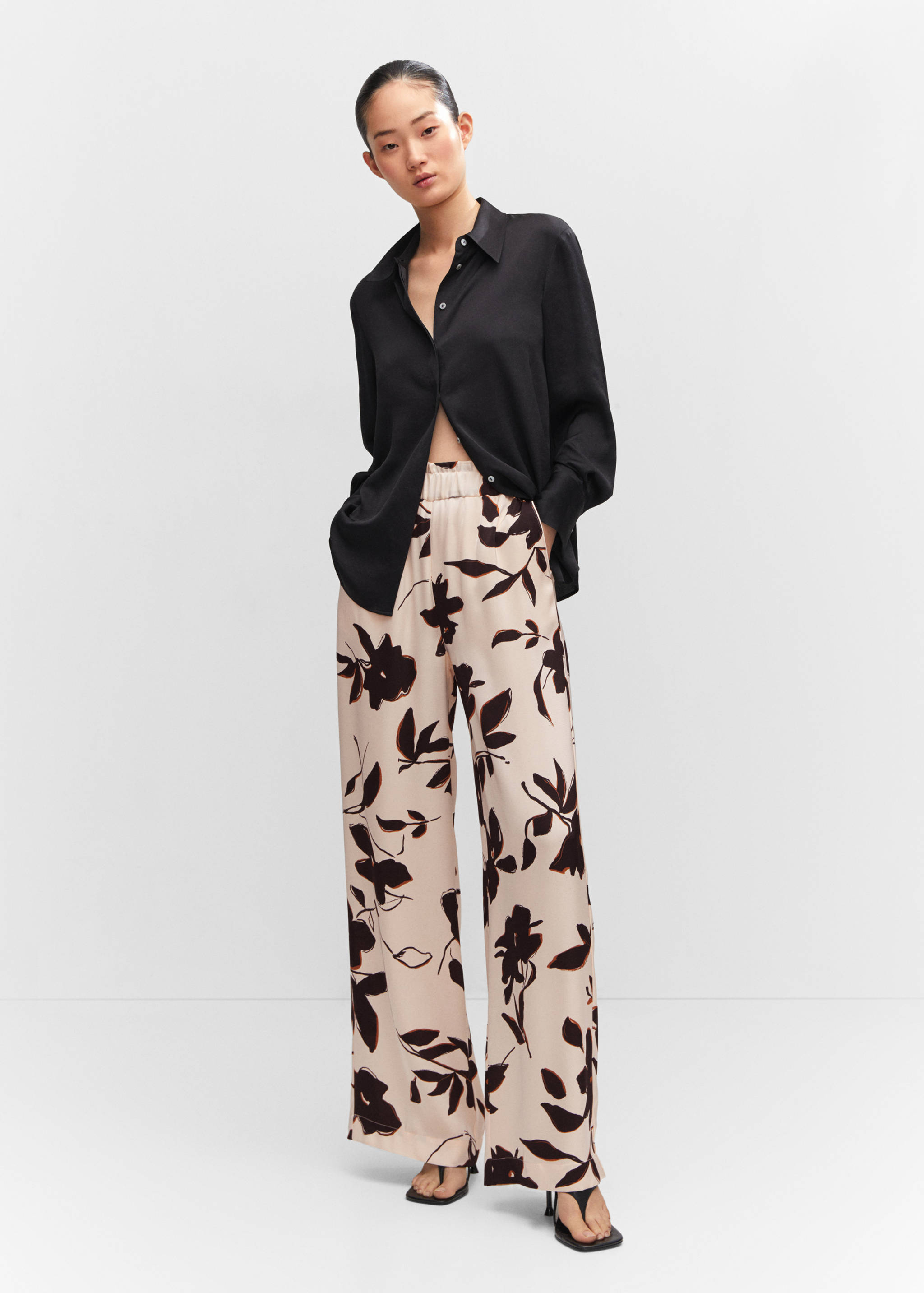 Wide leg printed trousers - General plane