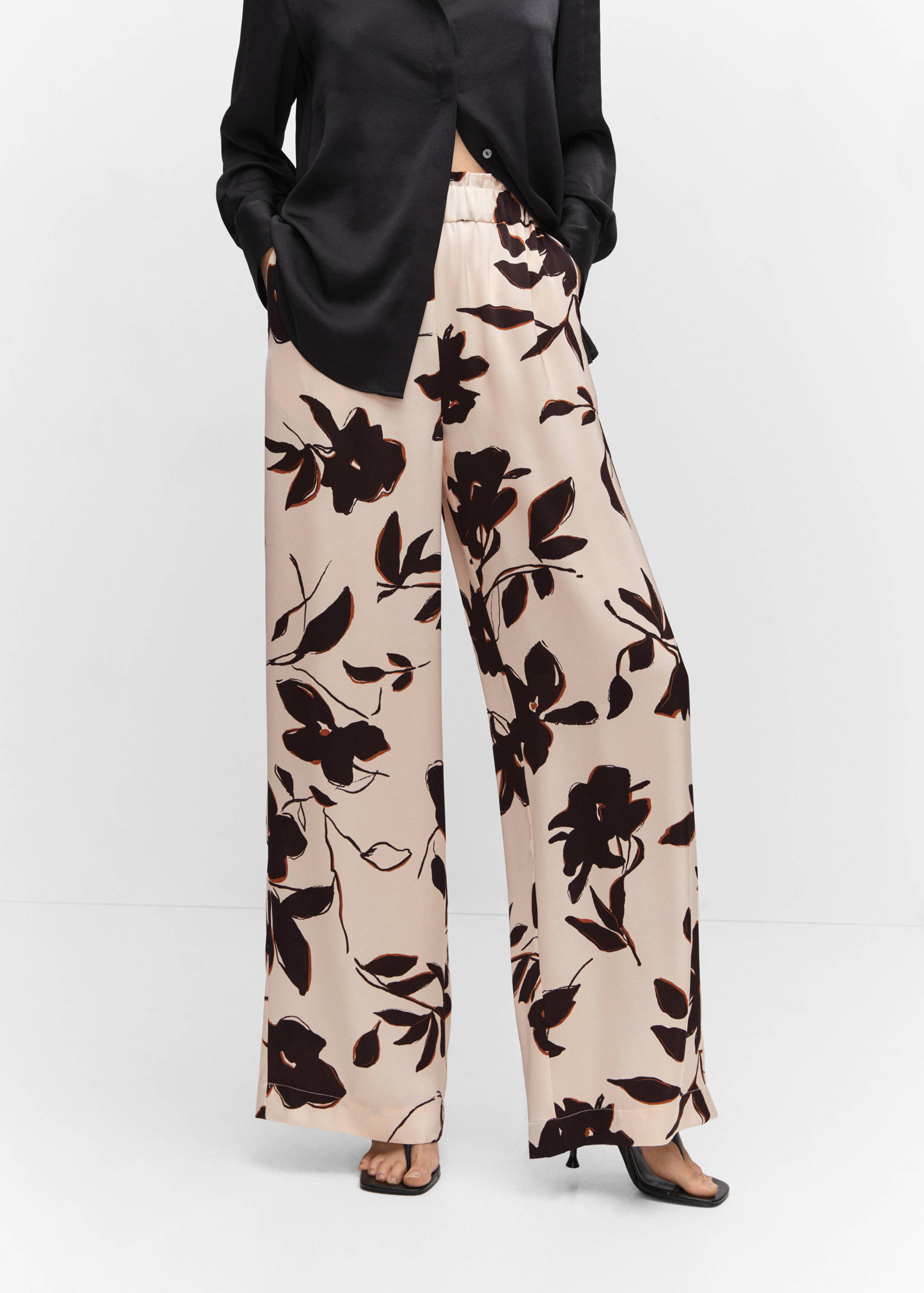 Wide leg printed trousers - Medium plane