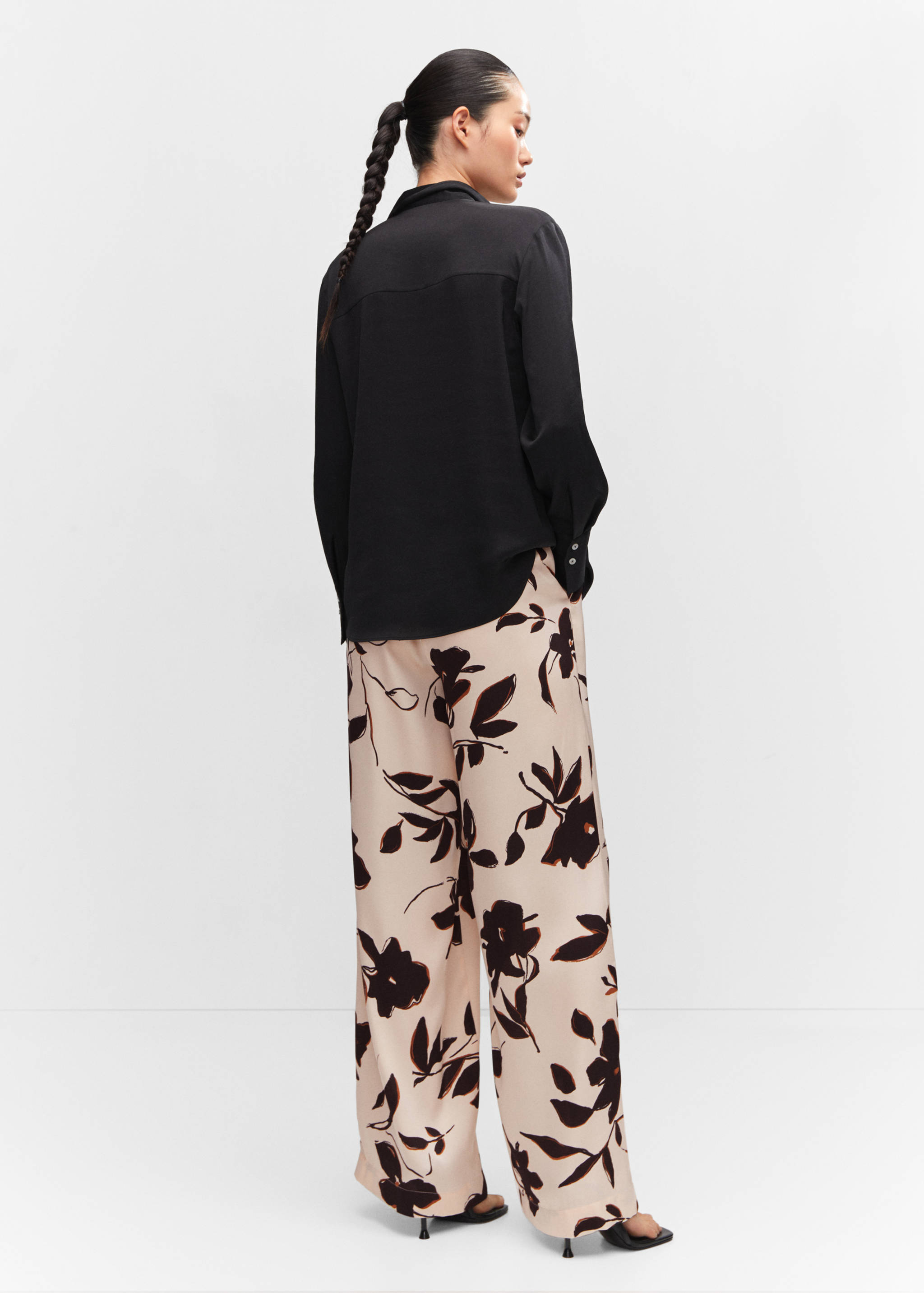 Wide leg printed trousers - Reverse of the article