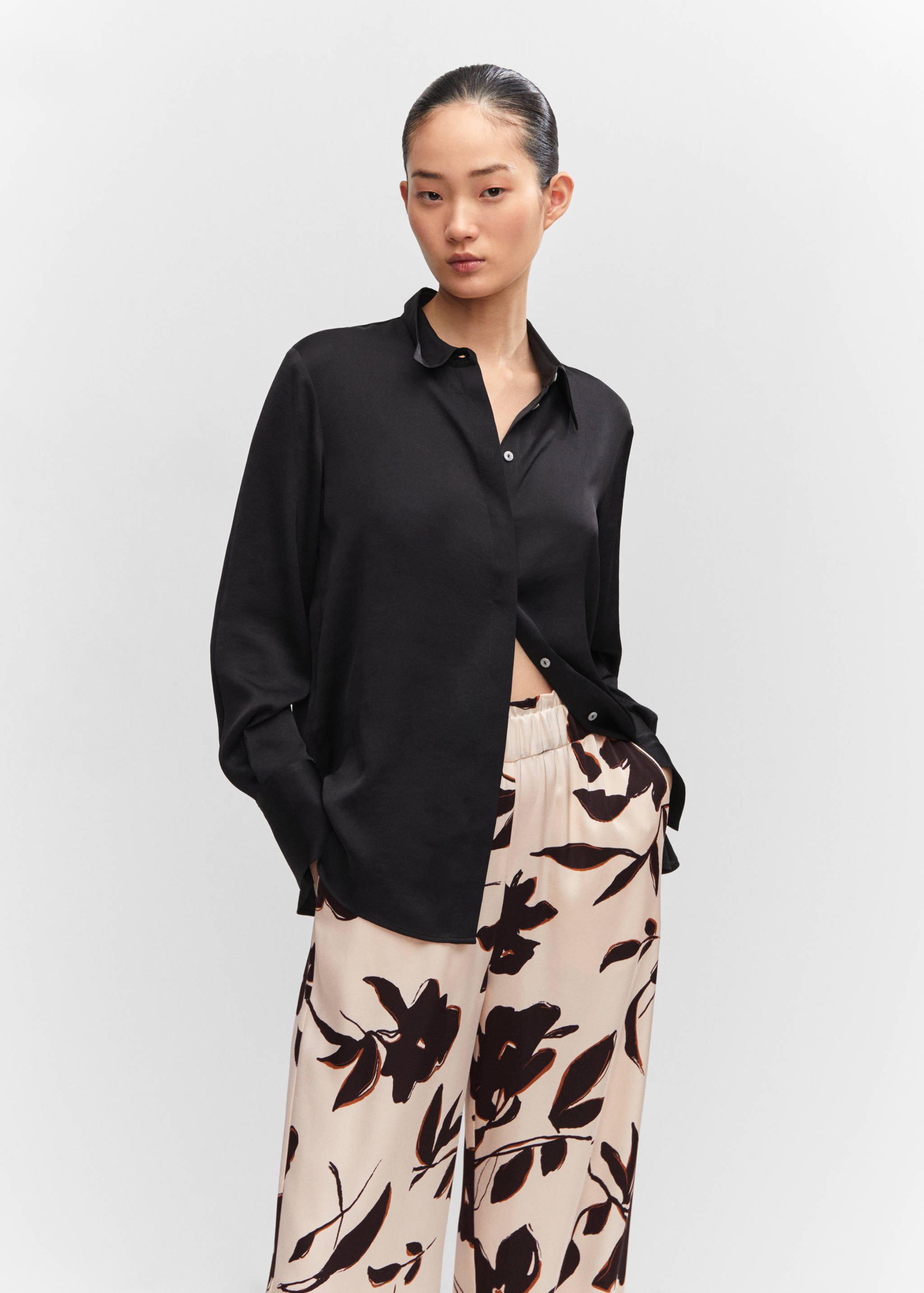 Wide leg printed trousers - Details of the article 1