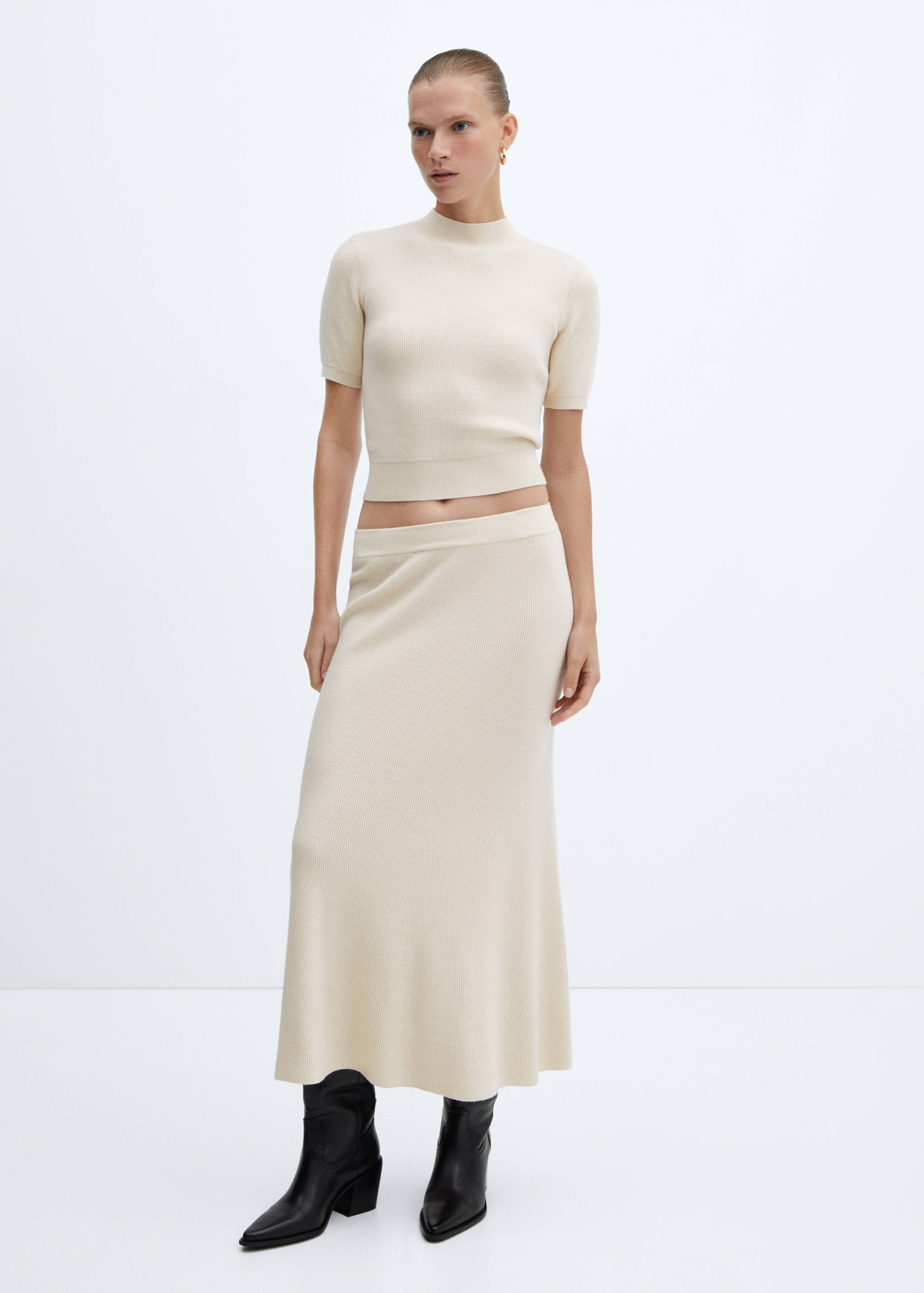 Pull-over col montant manches courtes - Plan général