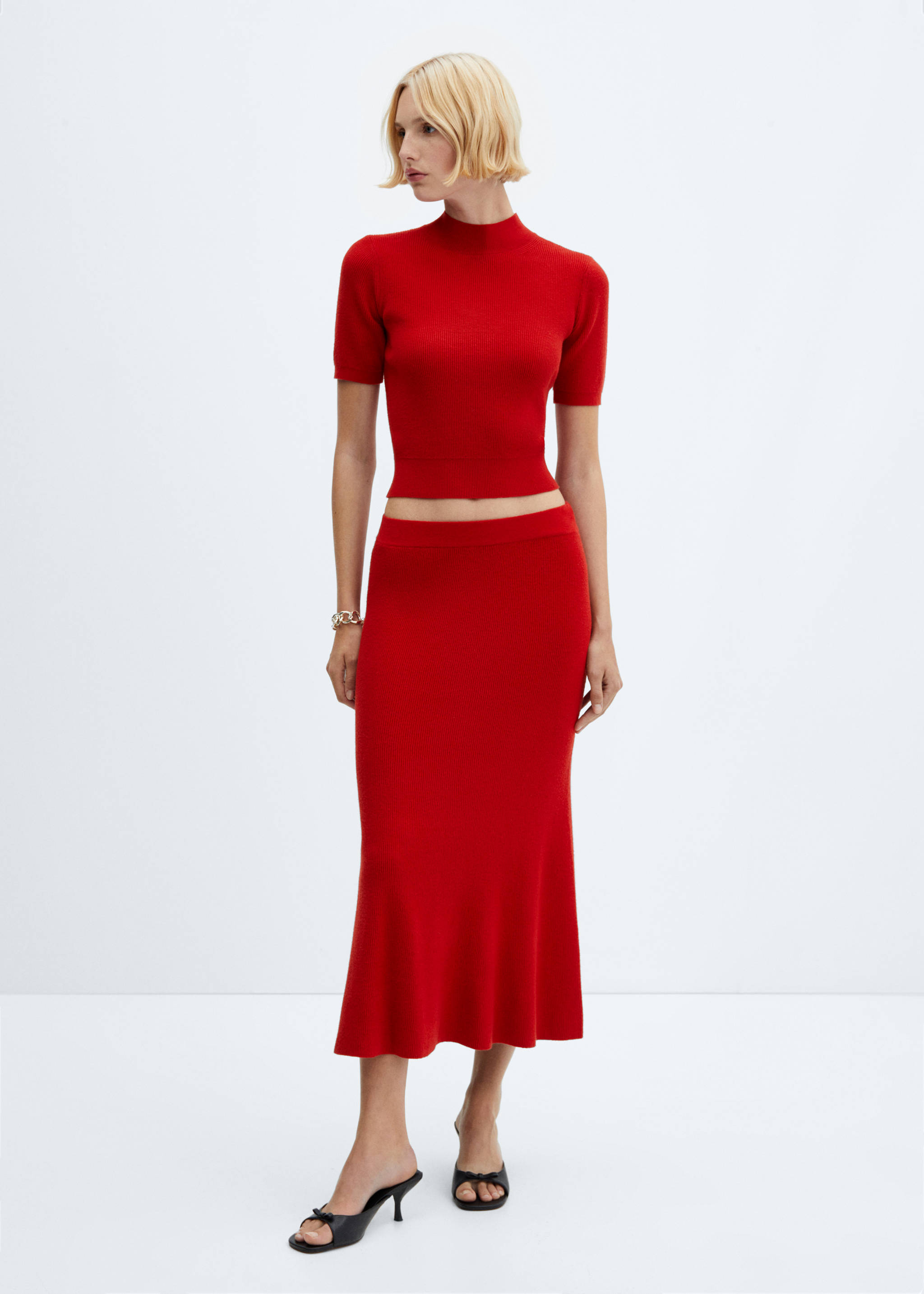 Pull-over col montant manches courtes - Plan général