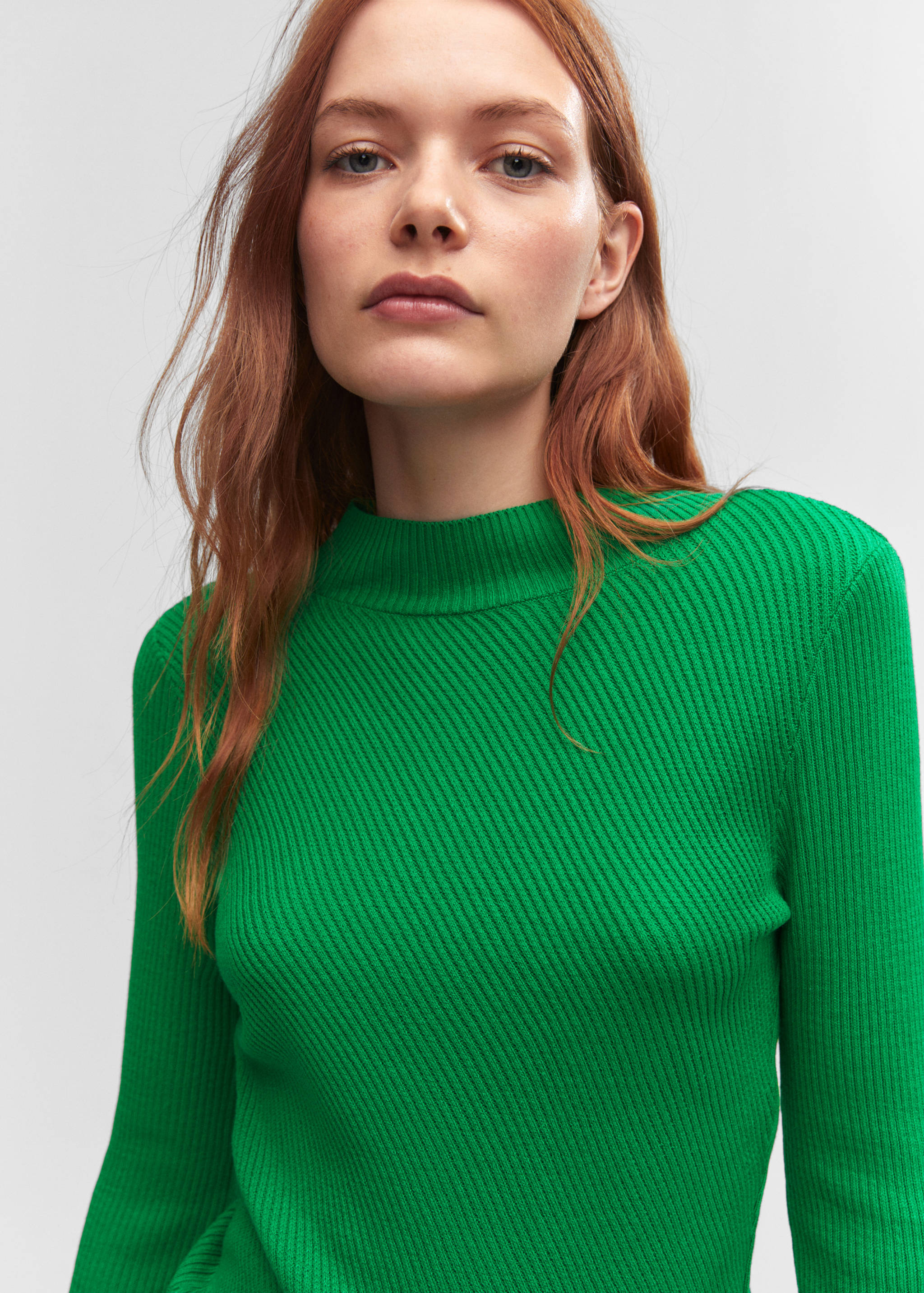 Knitted sweater with perkins neck - Details of the article 1