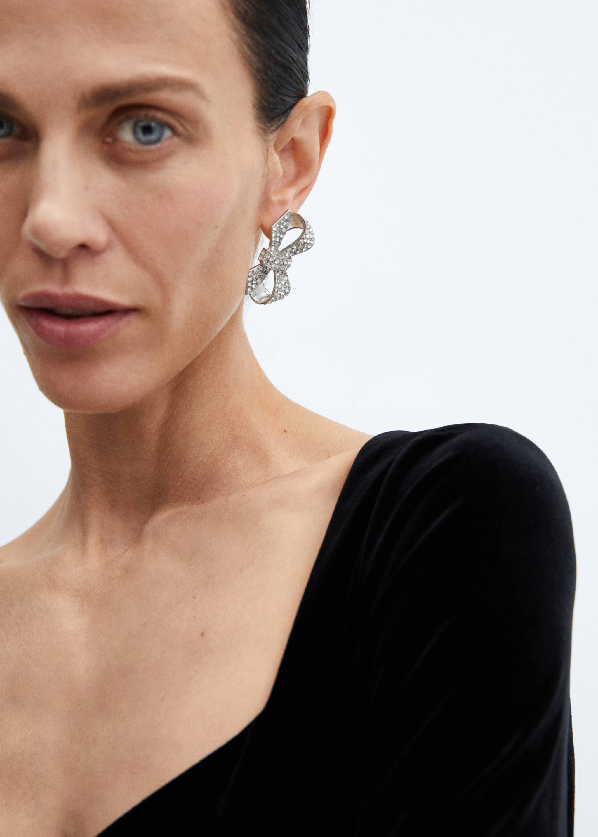 Pendientes lazo strass - Plano general