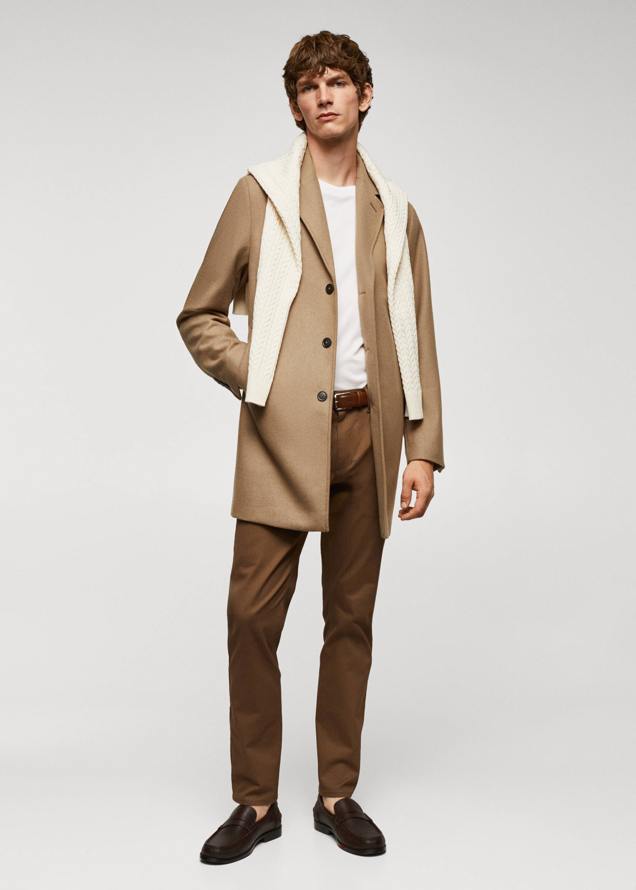 Lightweight recycled wool coat - General plane