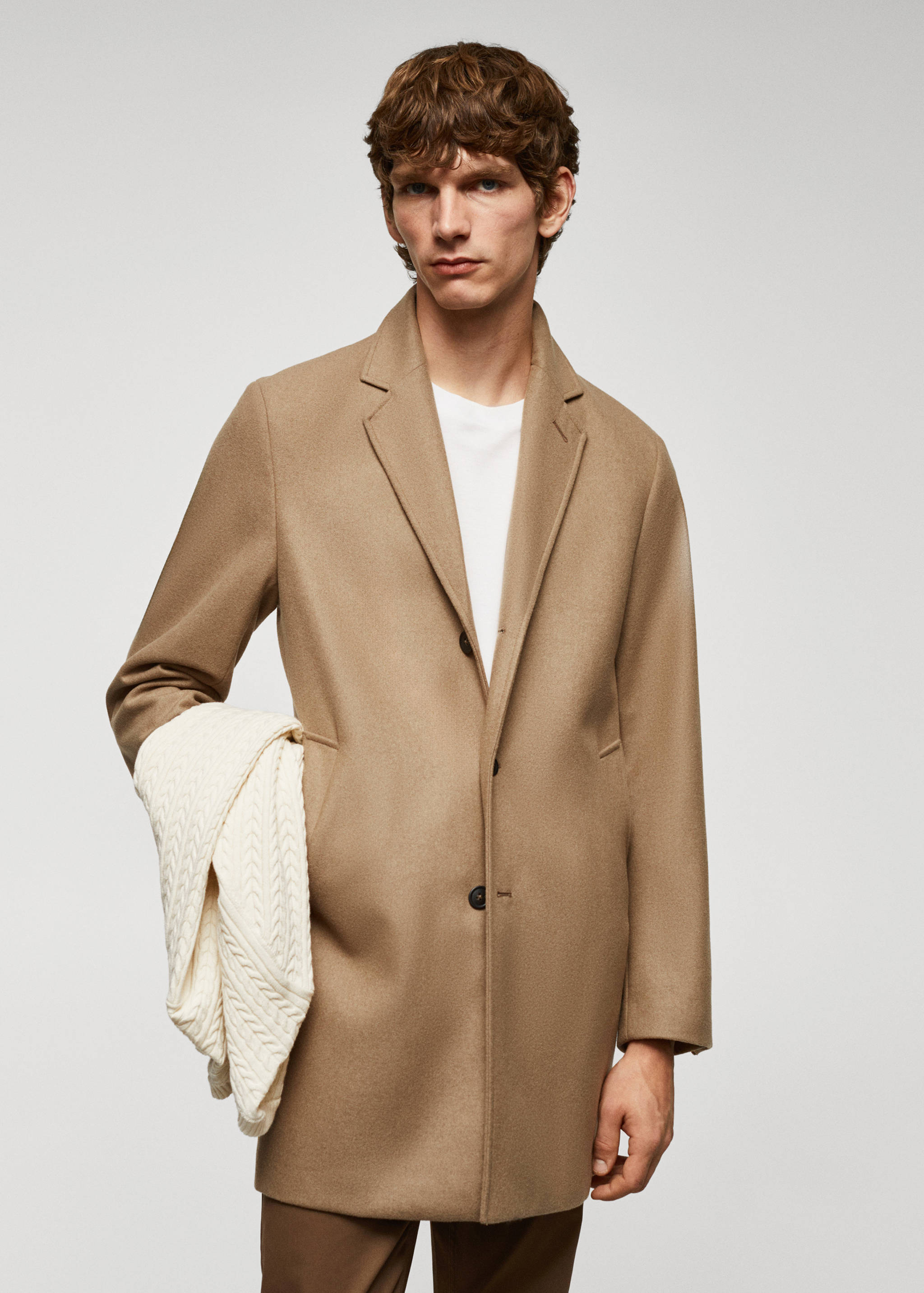Lightweight recycled wool coat - Medium plane