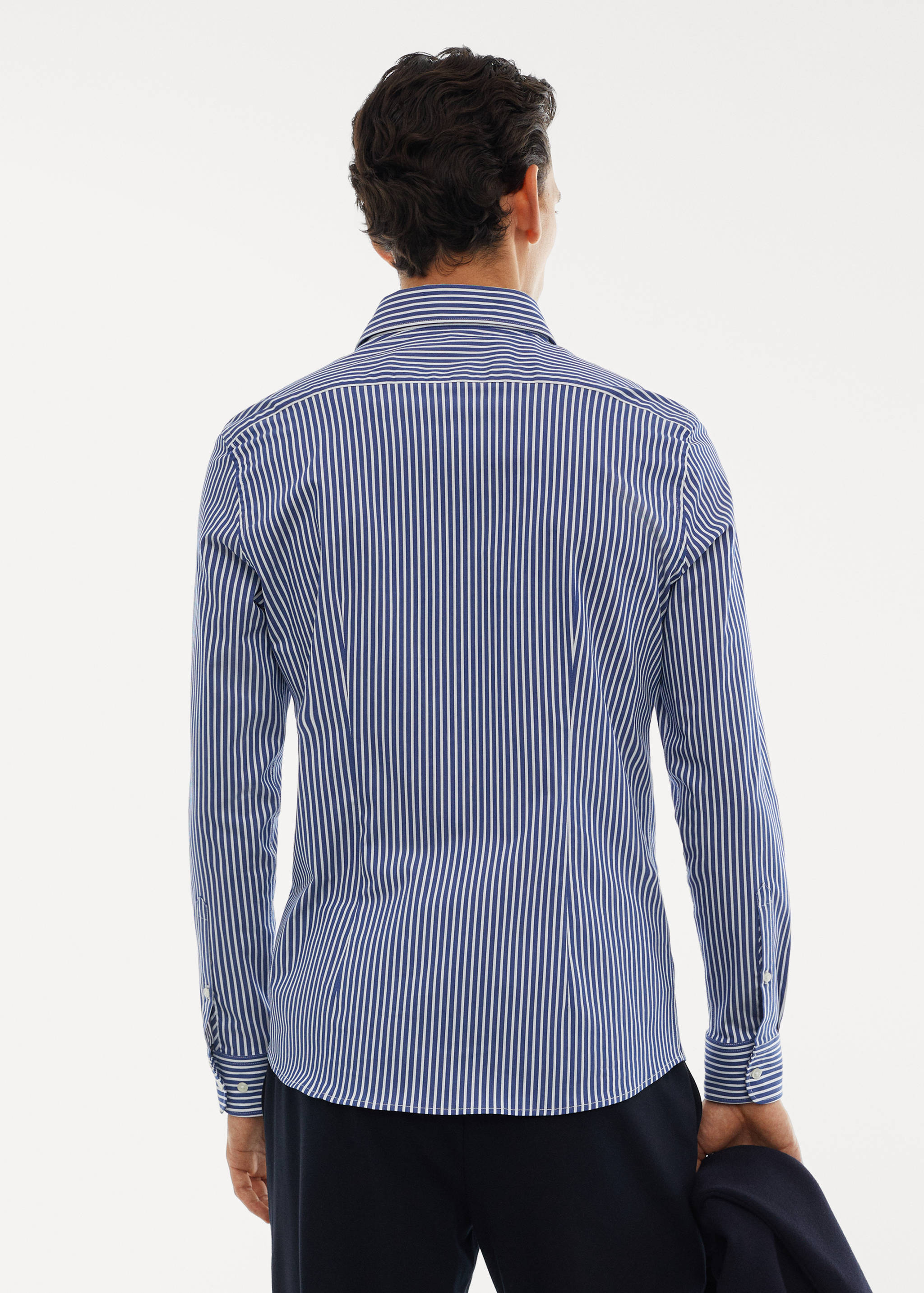 Stretch-fabric slim-fit striped shirt - Reverse of the article