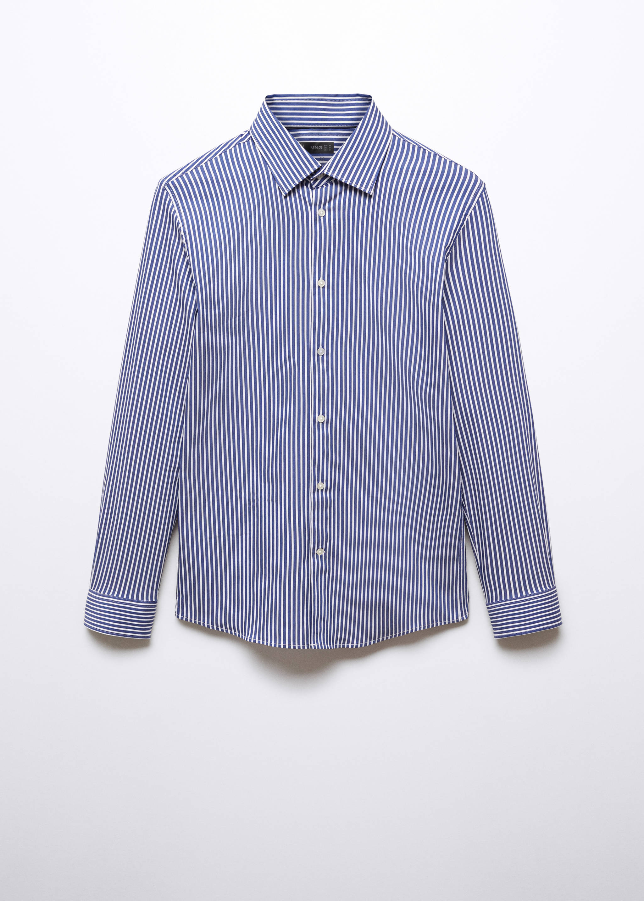 Stretch-fabric slim-fit striped shirt - Article without model